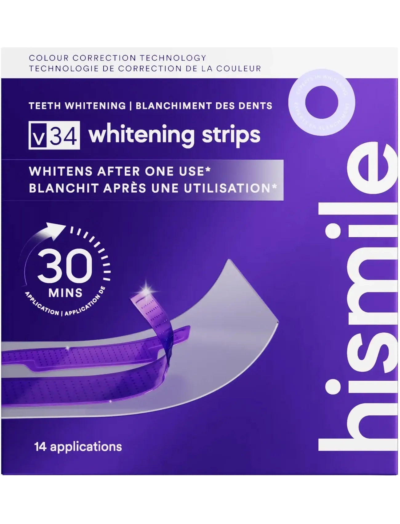 Hismile V34 Teeth Whitening Strips (14Pk), Tandblegning, Hvid, Str: 14 PCS