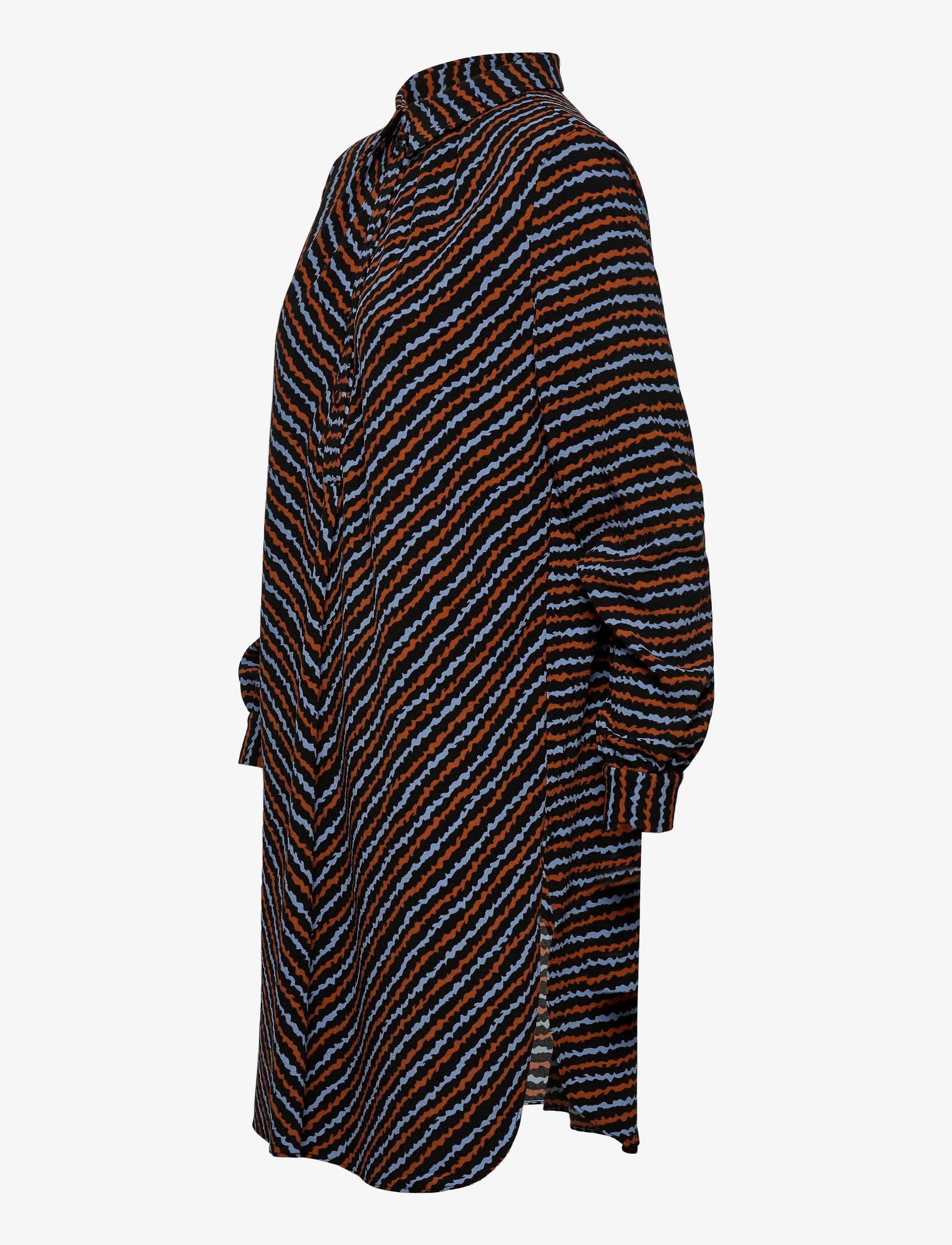 Hofmann Copenhagen - Editha-Blue Haze Print - skjortekjoler - black - 3