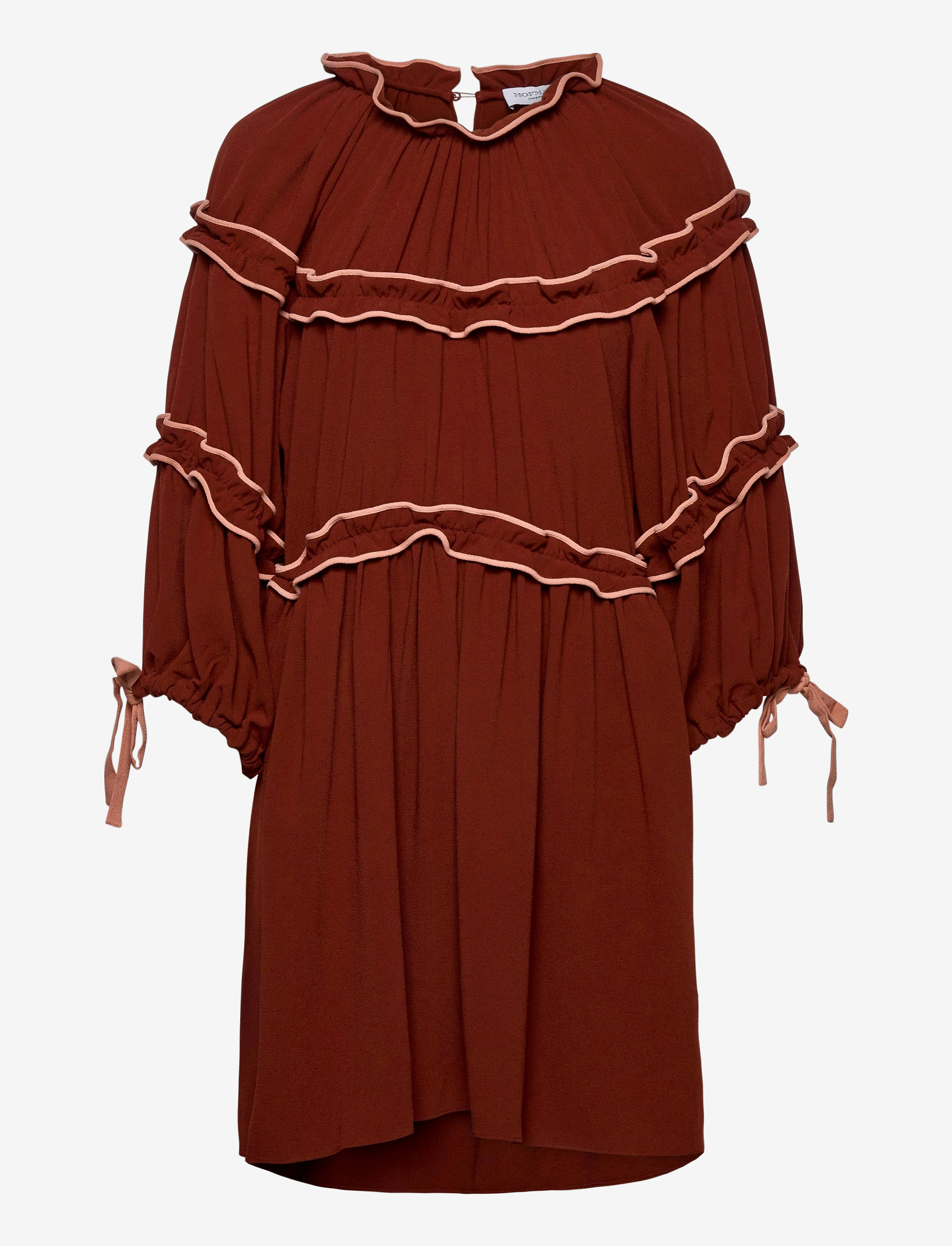 Hofmann Copenhagen Murielle-Burnt Henna piping Coral Haze - Kjoler - DARK HENNA RED / red