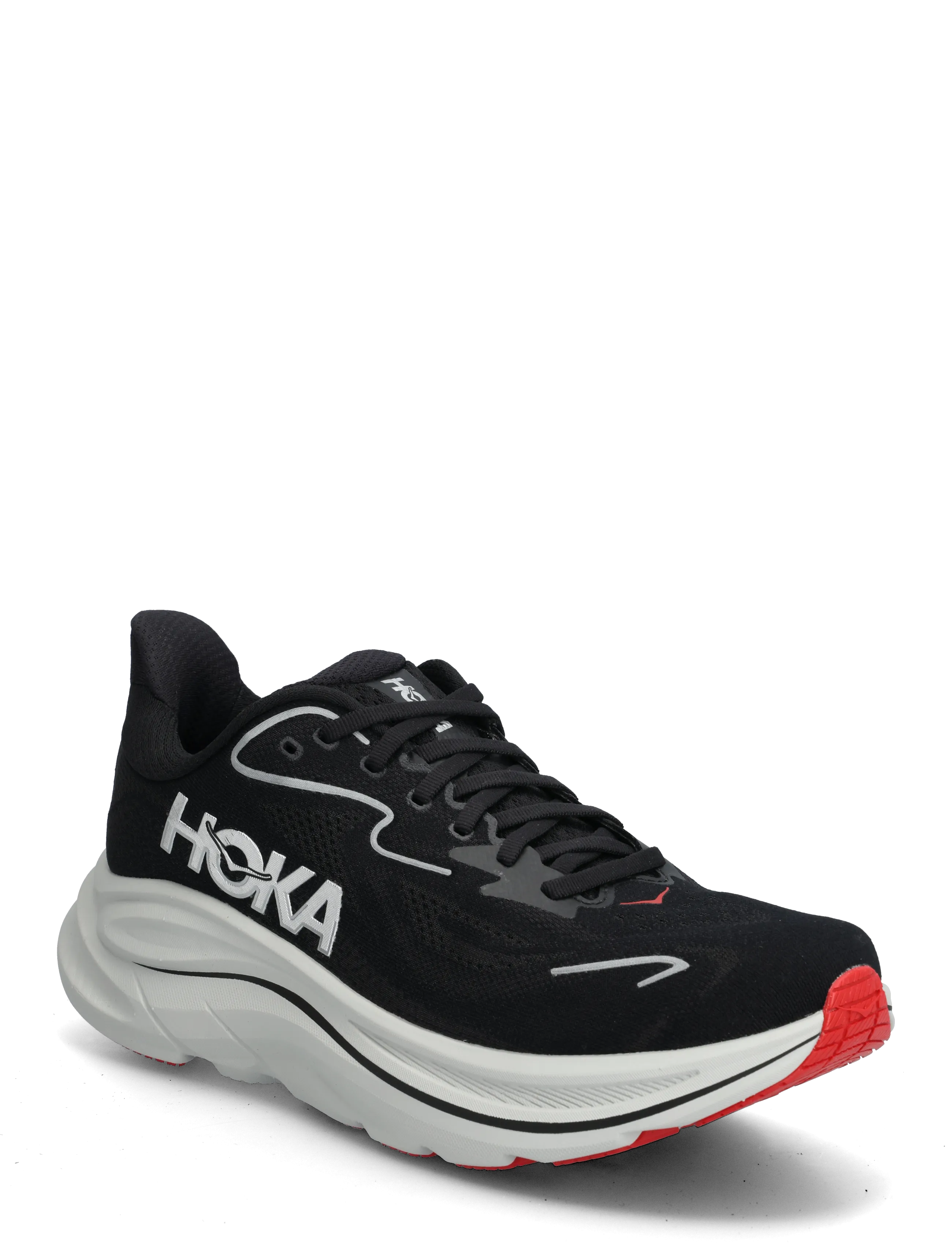HOKA M CLIFTON 10 - Laufschuhe - BLACK / SILVER / black
