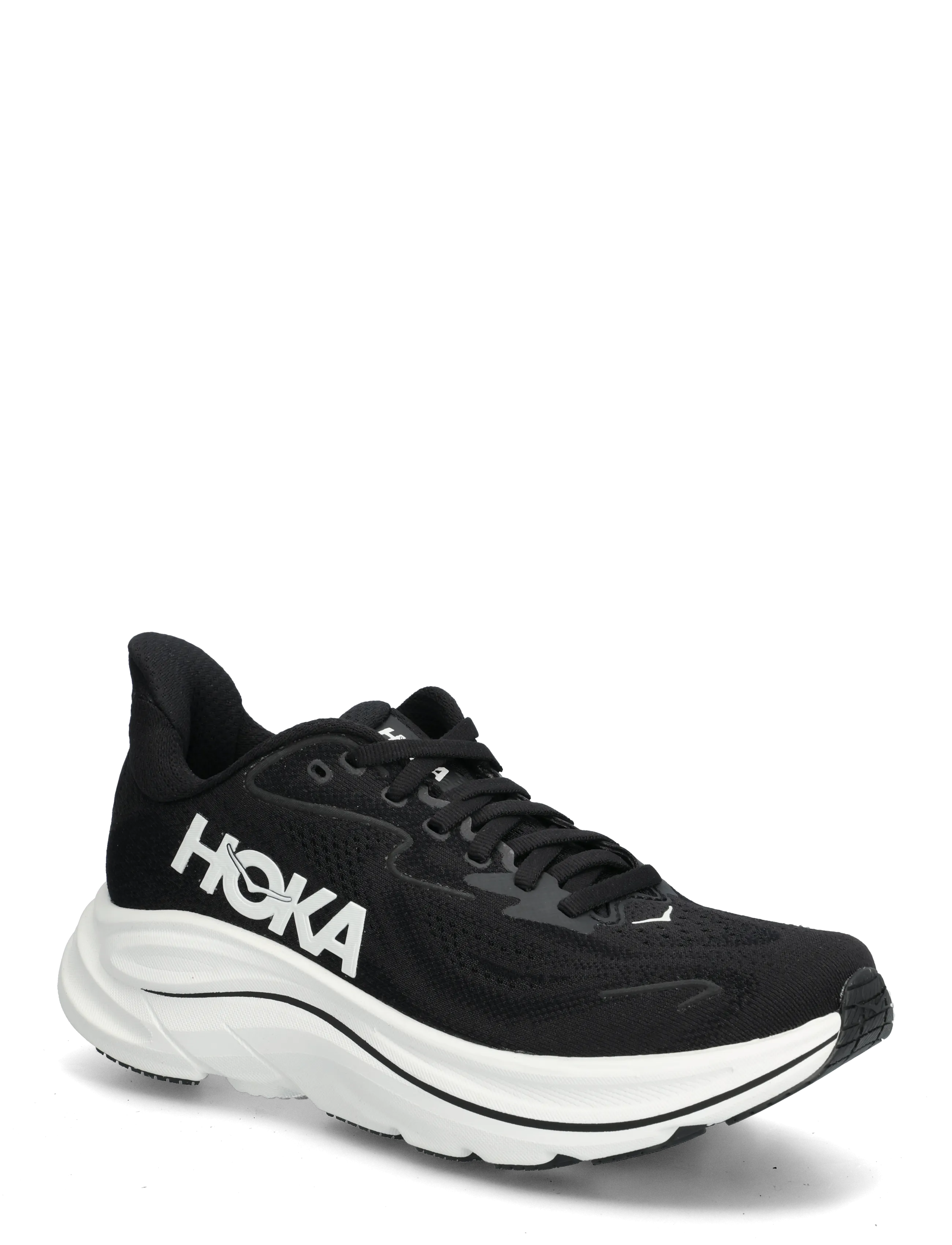 HOKA W CLIFTON 10 - Løpesko - BLACK / WHITE / black