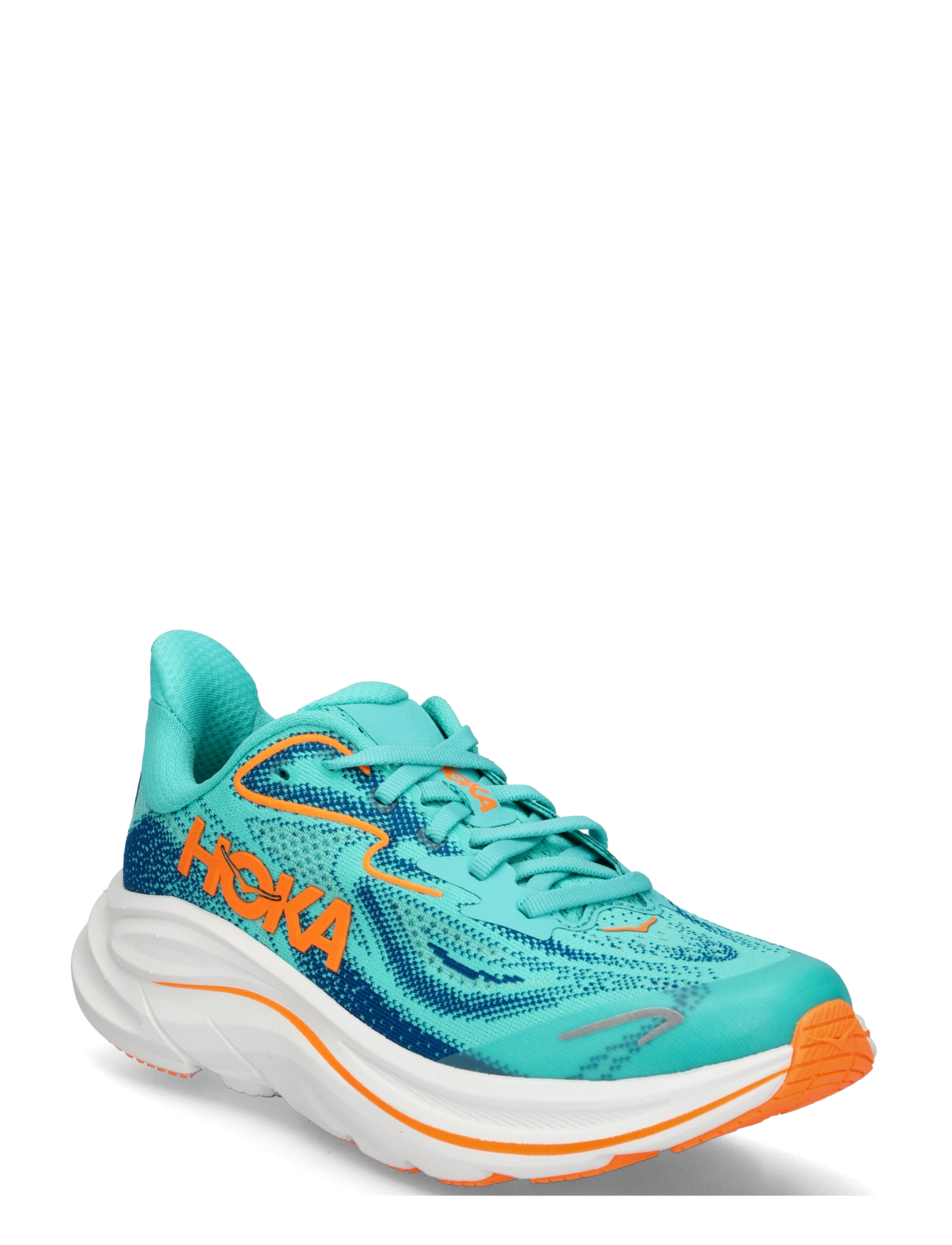 HOKA Clifton 10 - Teens 9-14 år - NIGHT GLOW BLUE / ELECTRIC AQUA / blue