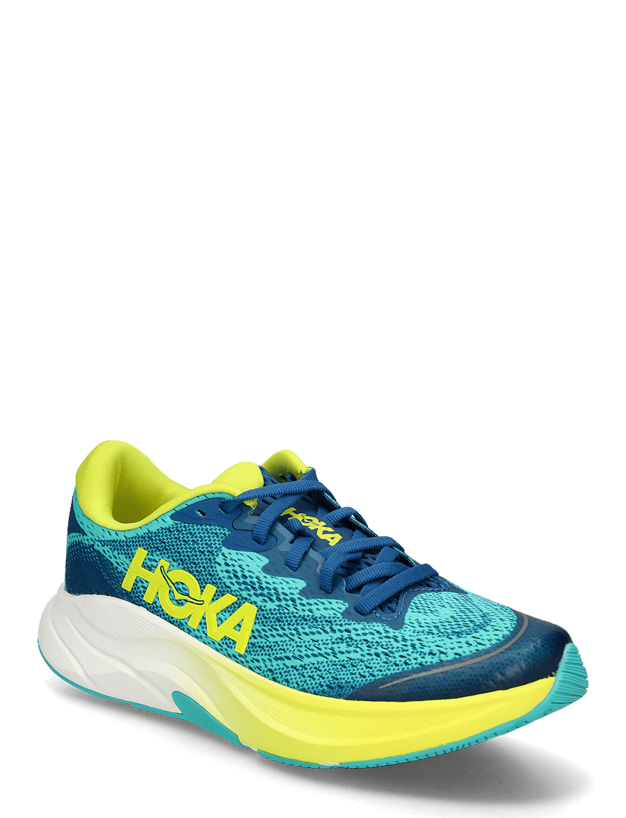 HOKA - Rincon 4 Big Kids - løbesko - electric aqua / neon hoka citrus - 0