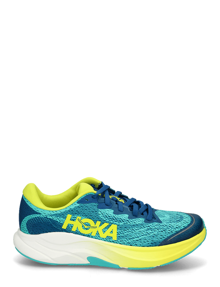 HOKA - Rincon 4 Big Kids - løbesko - electric aqua / neon hoka citrus - 1