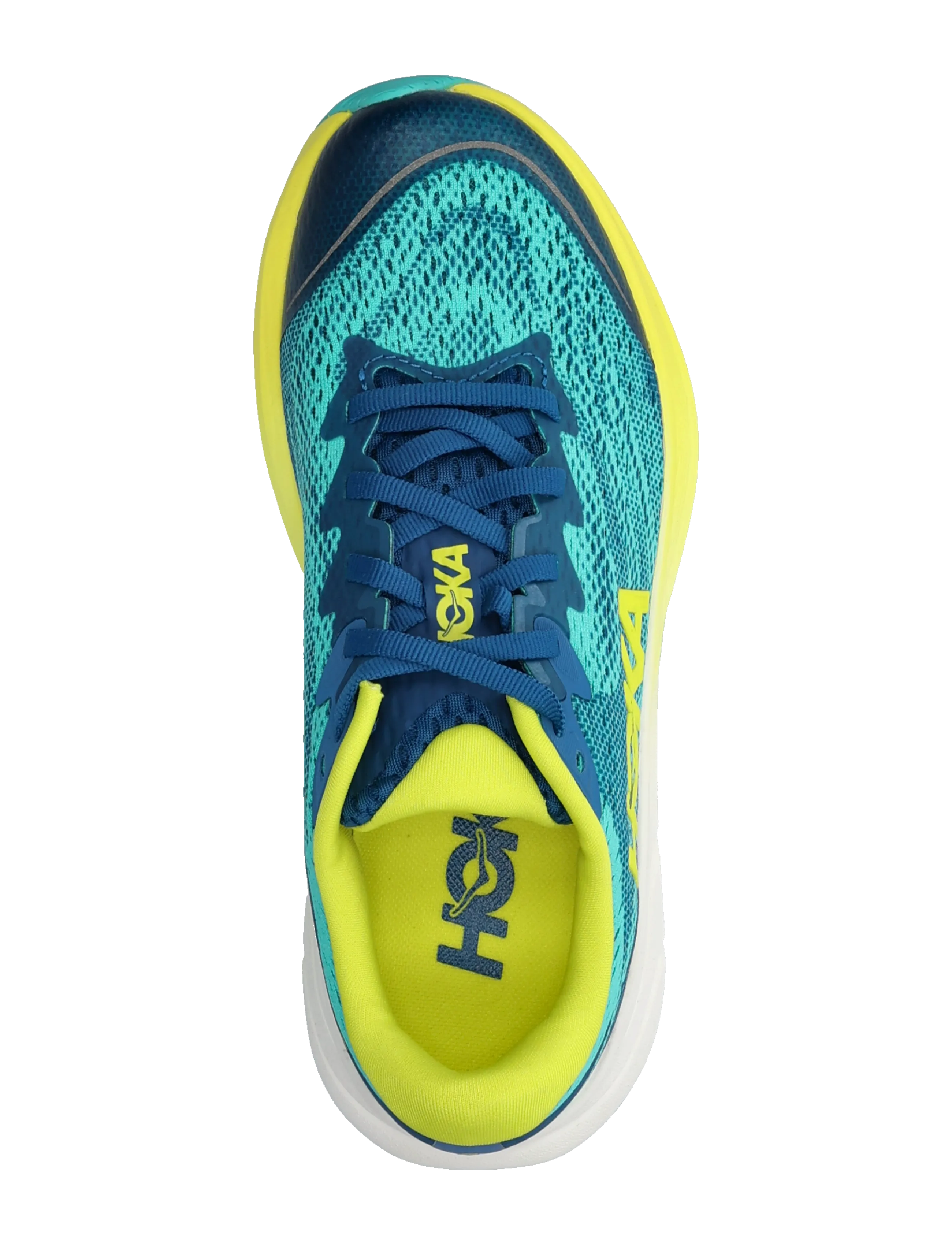 HOKA - Rincon 4 Big Kids - løbesko - electric aqua / neon hoka citrus - 3