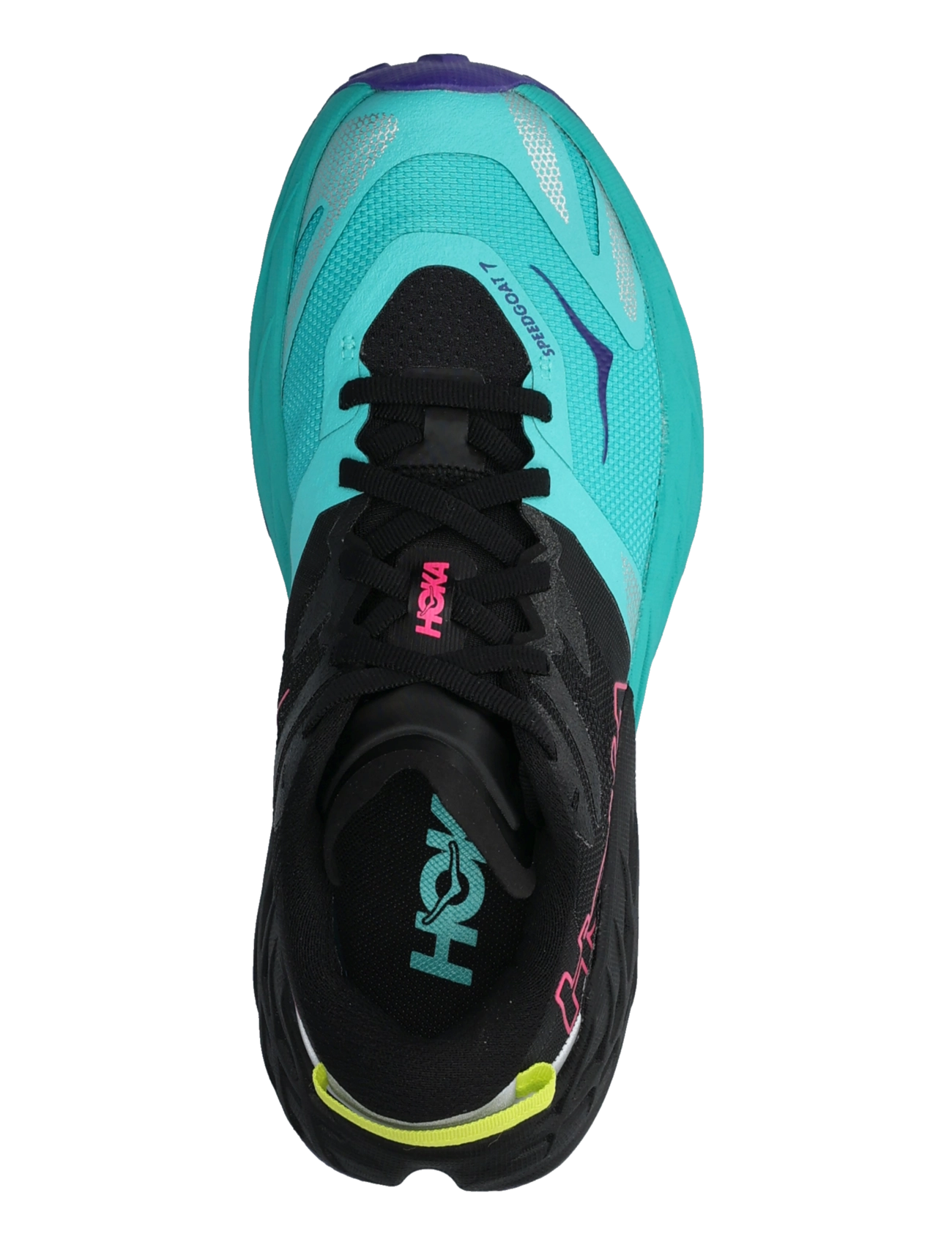 HOKA - Speedgoat 7 - löparskor - black / electric aqua - 3