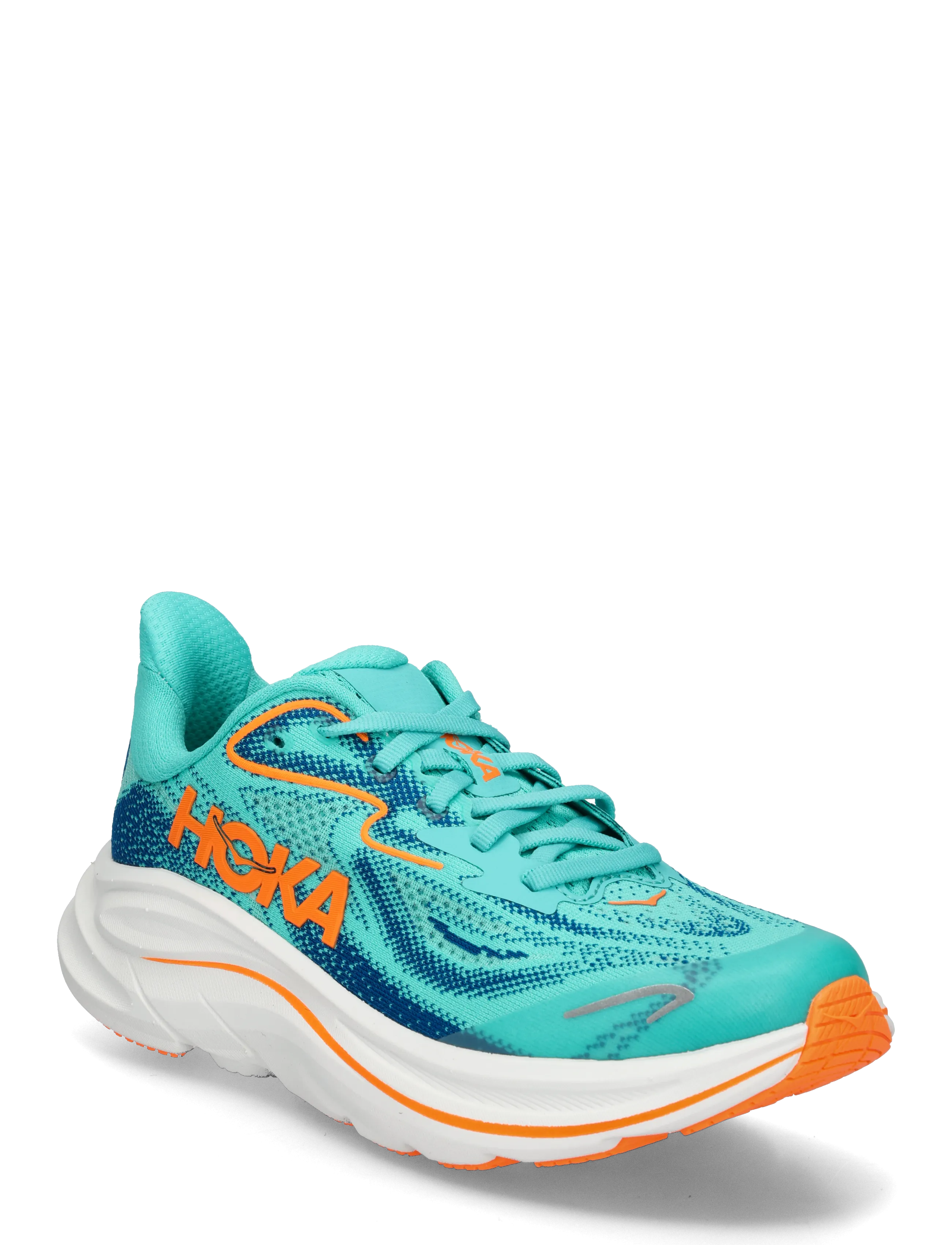HOKA Y CLIFTON 10 YOUTH - Löpning - NIGHT GLOW BLUE / ELECTRIC AQUA / blue
