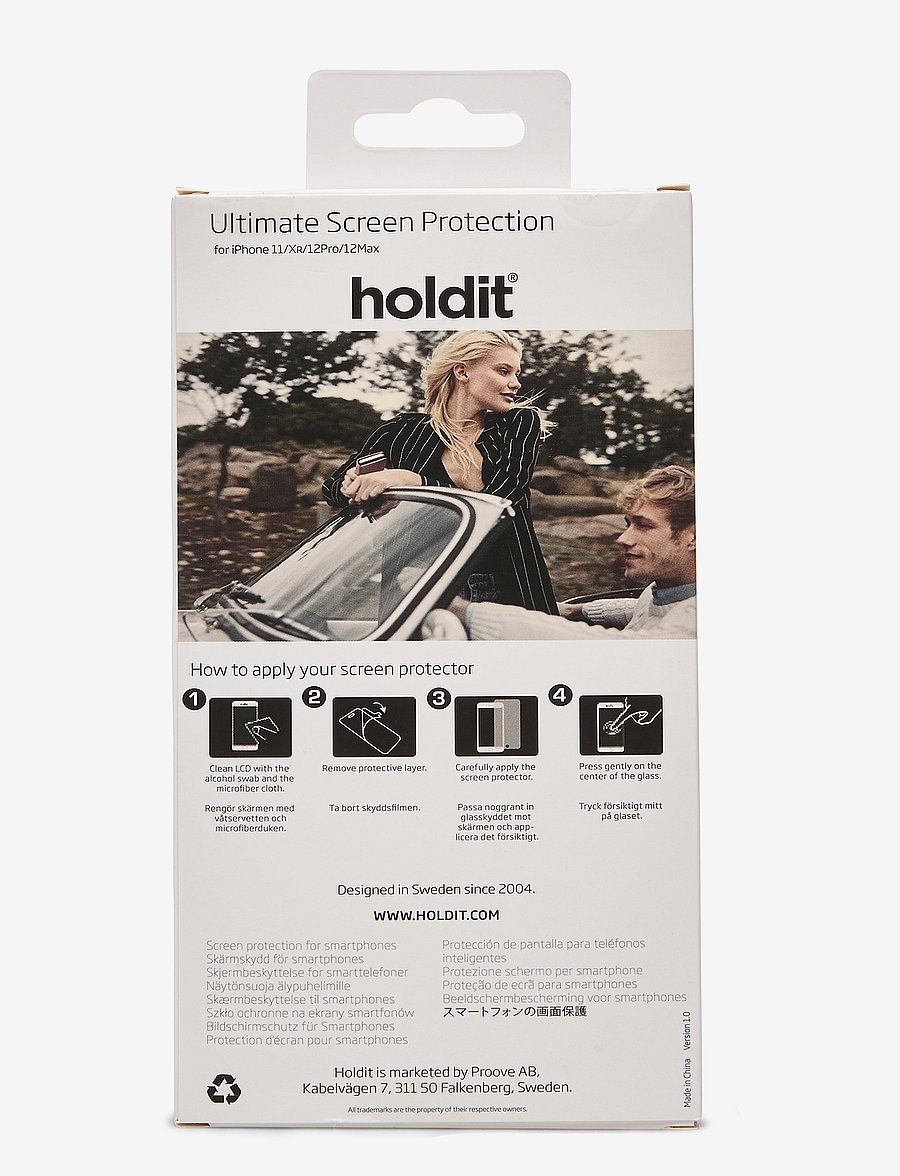 Holdit - Screen Protector iPhone 11/XR/12/12 Pro - skjávarnir - 2.5d transparent - 1