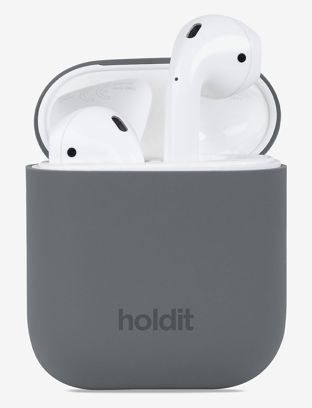Holdit - Silicone Case AirPods 1&2 - zemākās cenas - space gray - 0