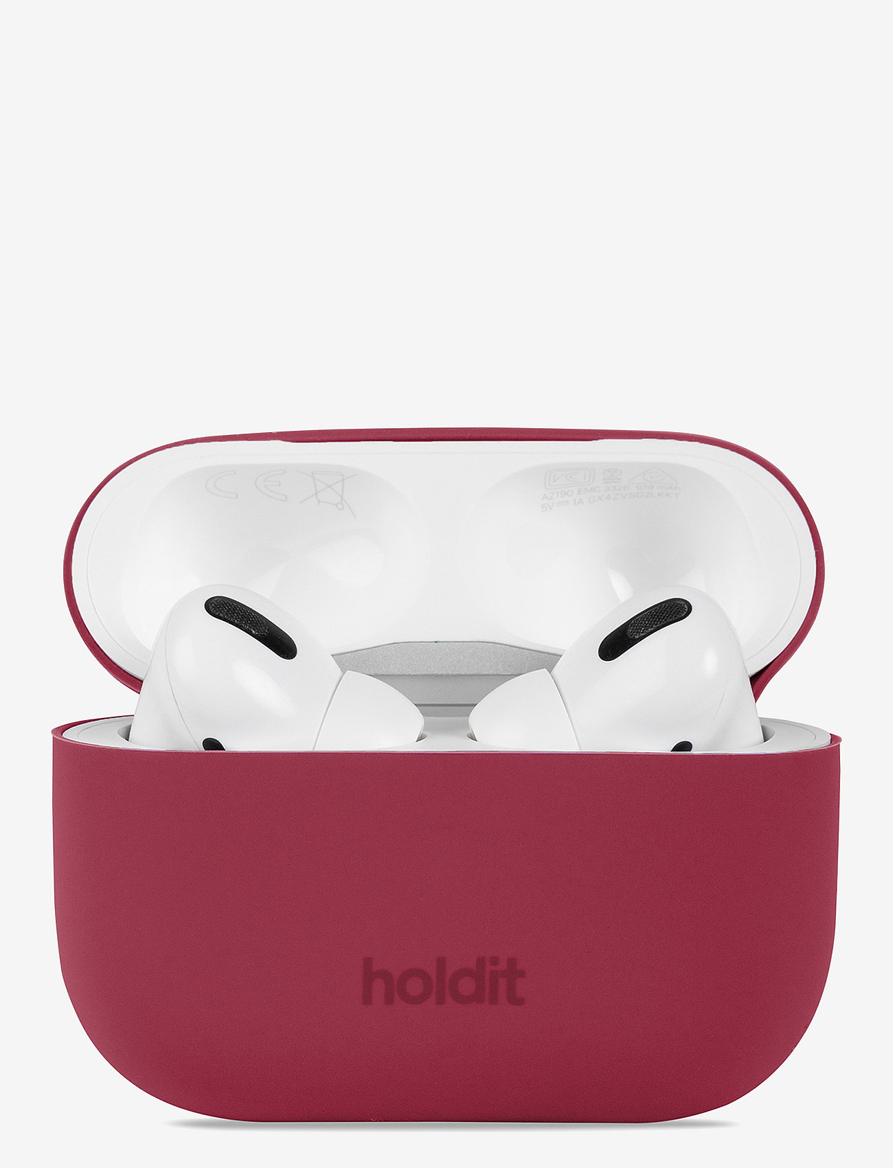 Holdit - Silicone Case AirPods Pro 1&2 - laveste priser - red velvet - 0