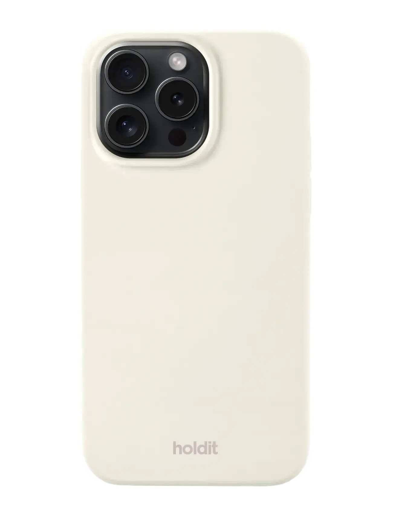 Holdit Silicone Case iPhone 15 Pro Max - Puhelintarvikkeet - SOFT LINEN / cream