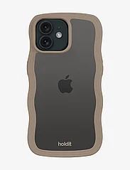 Holdit - Wavy Case iPhone 12/12 Pro - lägsta priserna - mocha brown/transparent - 1