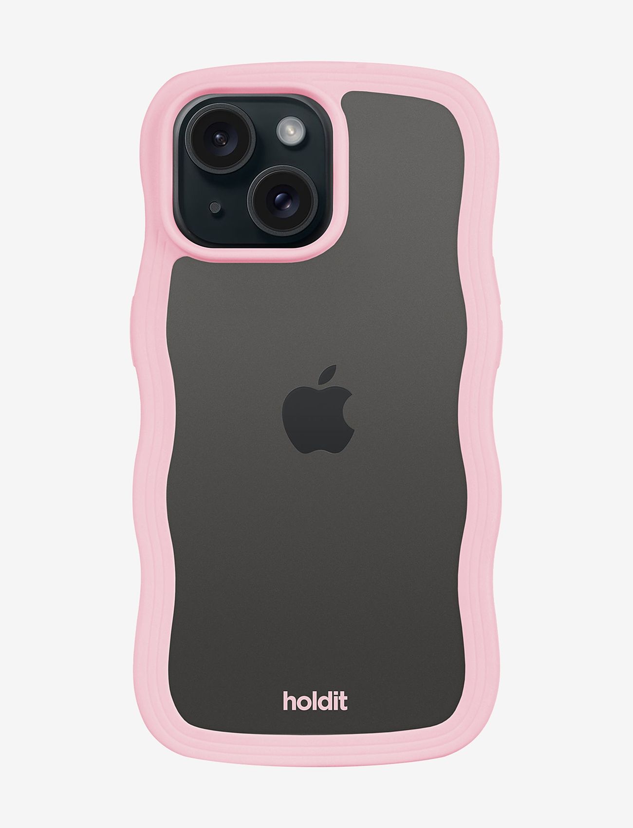 Holdit - Wavy Case iPhone 15/14/13 - laagste prijzen - pink/transparent - 1