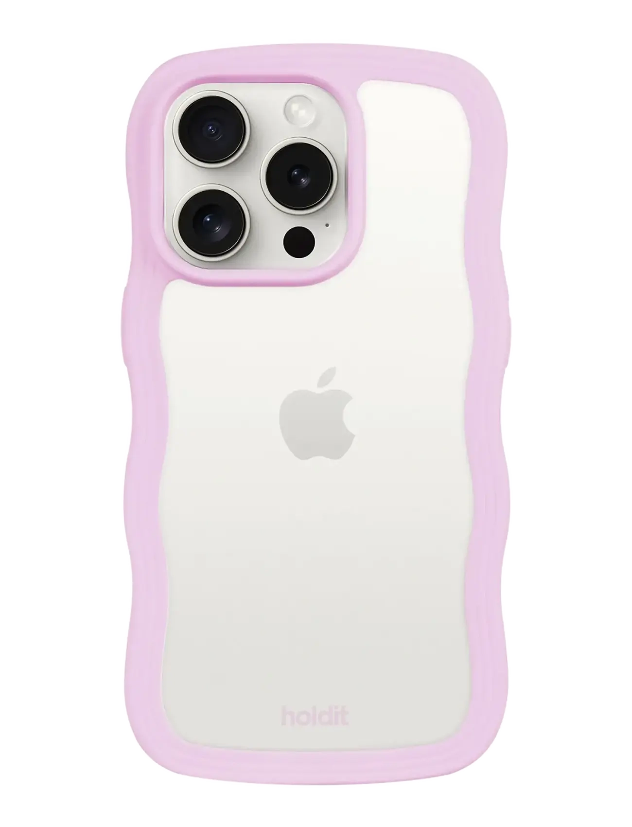 Holdit Wavy Case Lilac/Transparent, Mænd, Bølget Cover, Pink, Str: IPHONE 14PRO MAX