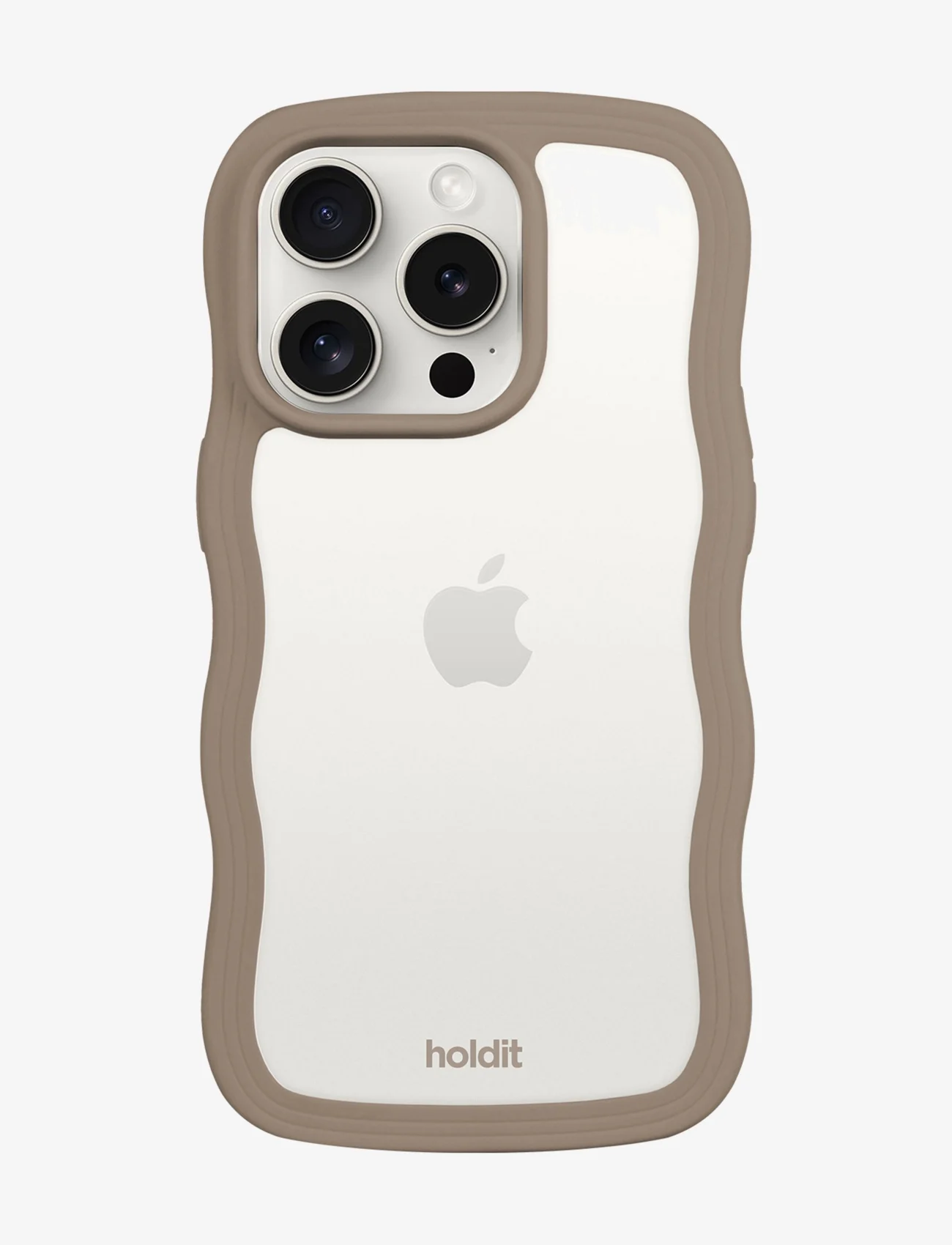 Holdit - Wavy Case iPhone 15 Pro - najniższe ceny - mocha brown/transparent - 0