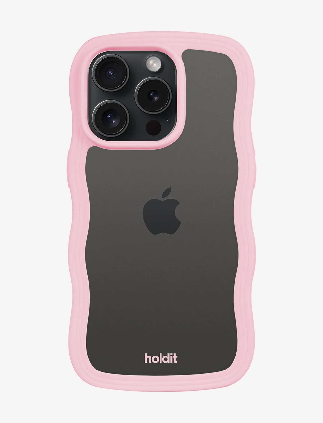 Holdit - Wavy Case iPhone 15 Pro - zemākās cenas - pink/transparent - 1
