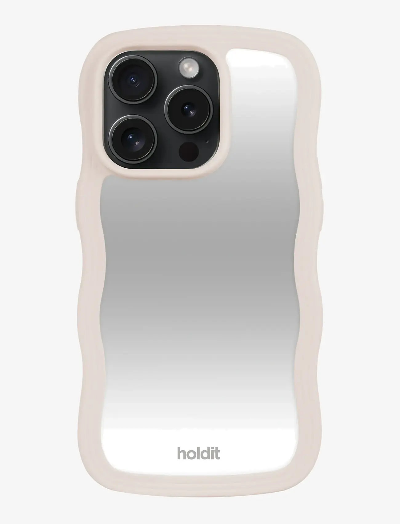 Holdit - Wavy Case iPhone Light Beige/Mirror - laveste priser - light beige/mirror - 0