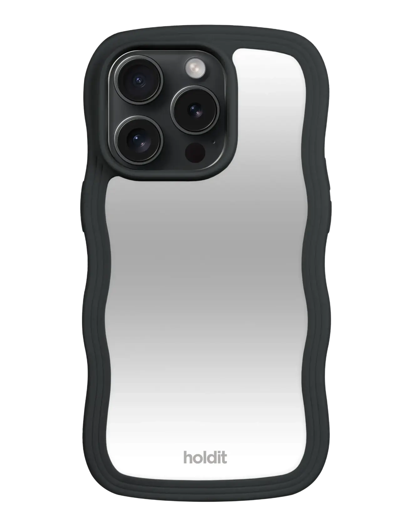 Holdit Wavy Case iPhone Black/Mirror - Telefoon accessoires - BLACK/MIRROR / black