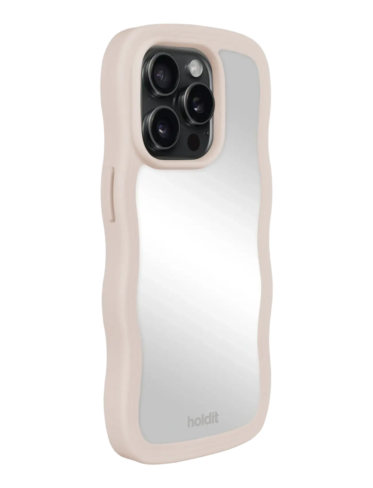 Holdit - Wavy Case iPhone Light Beige/Mirror - laveste priser - light beige/mirror - 3