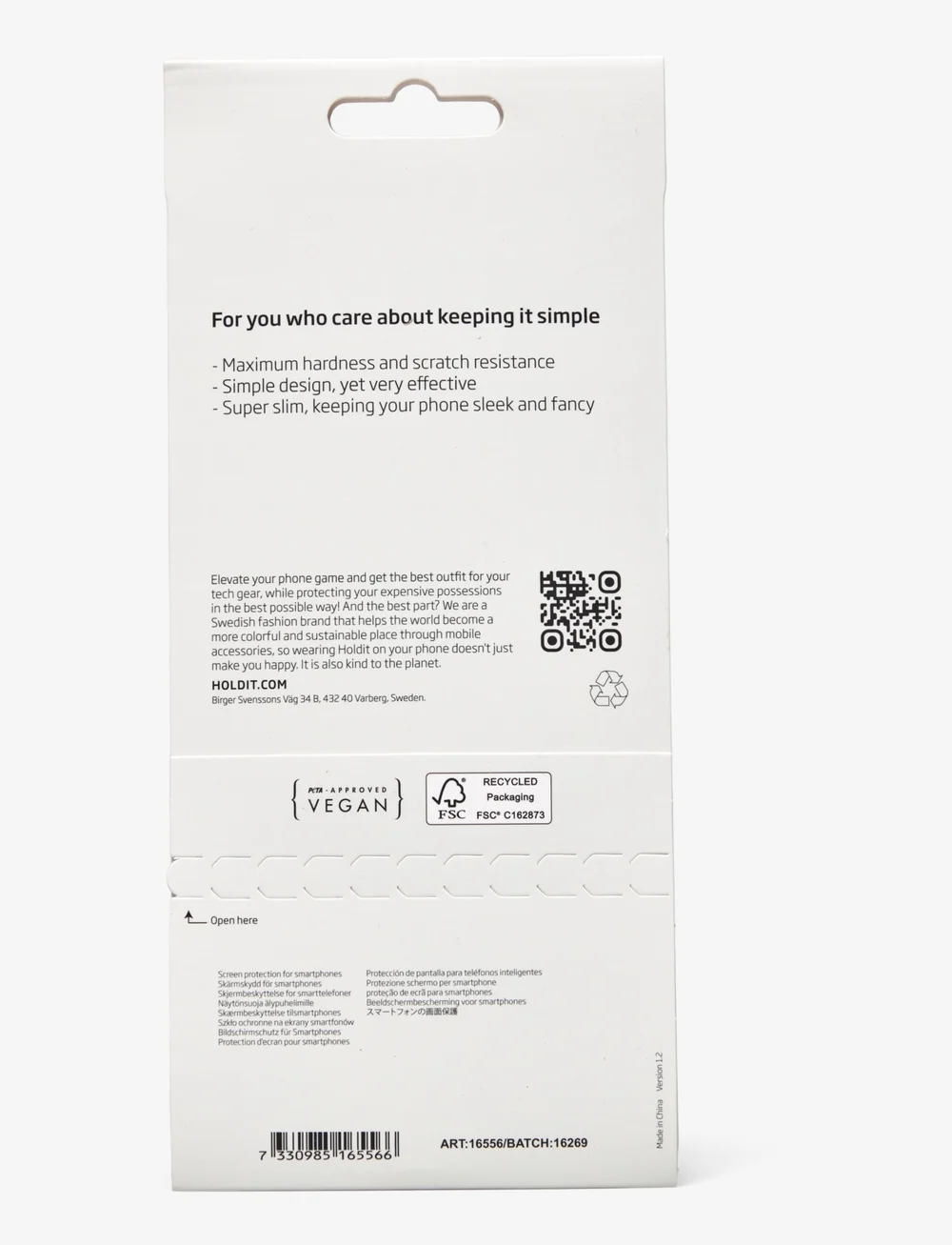 Holdit - Screen Protector iPhone16 Pro - skärmskydd - transparent - 1