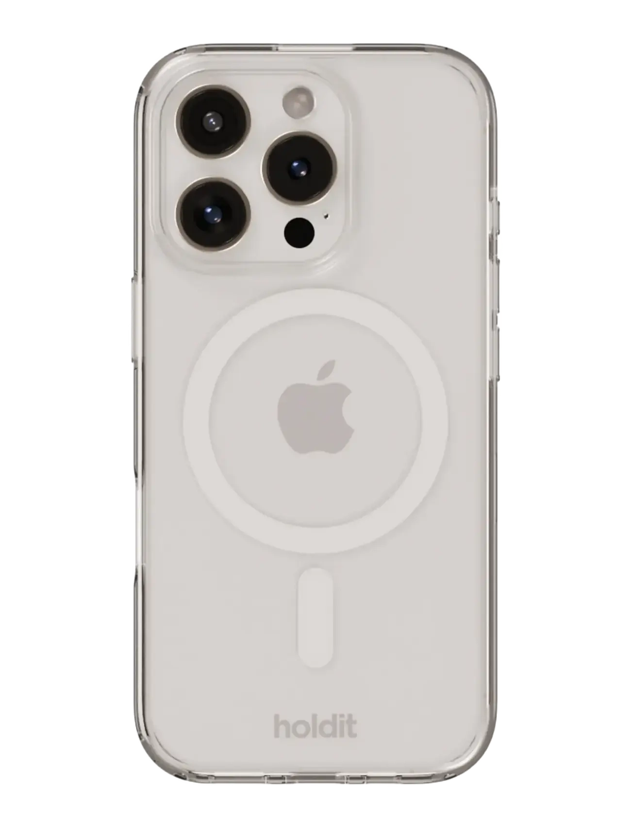 Holdit Transparent Case Magsafe Cpt. IPH 16 Pro - Põhirõivad - WHITE/TRANSPARENT / grey