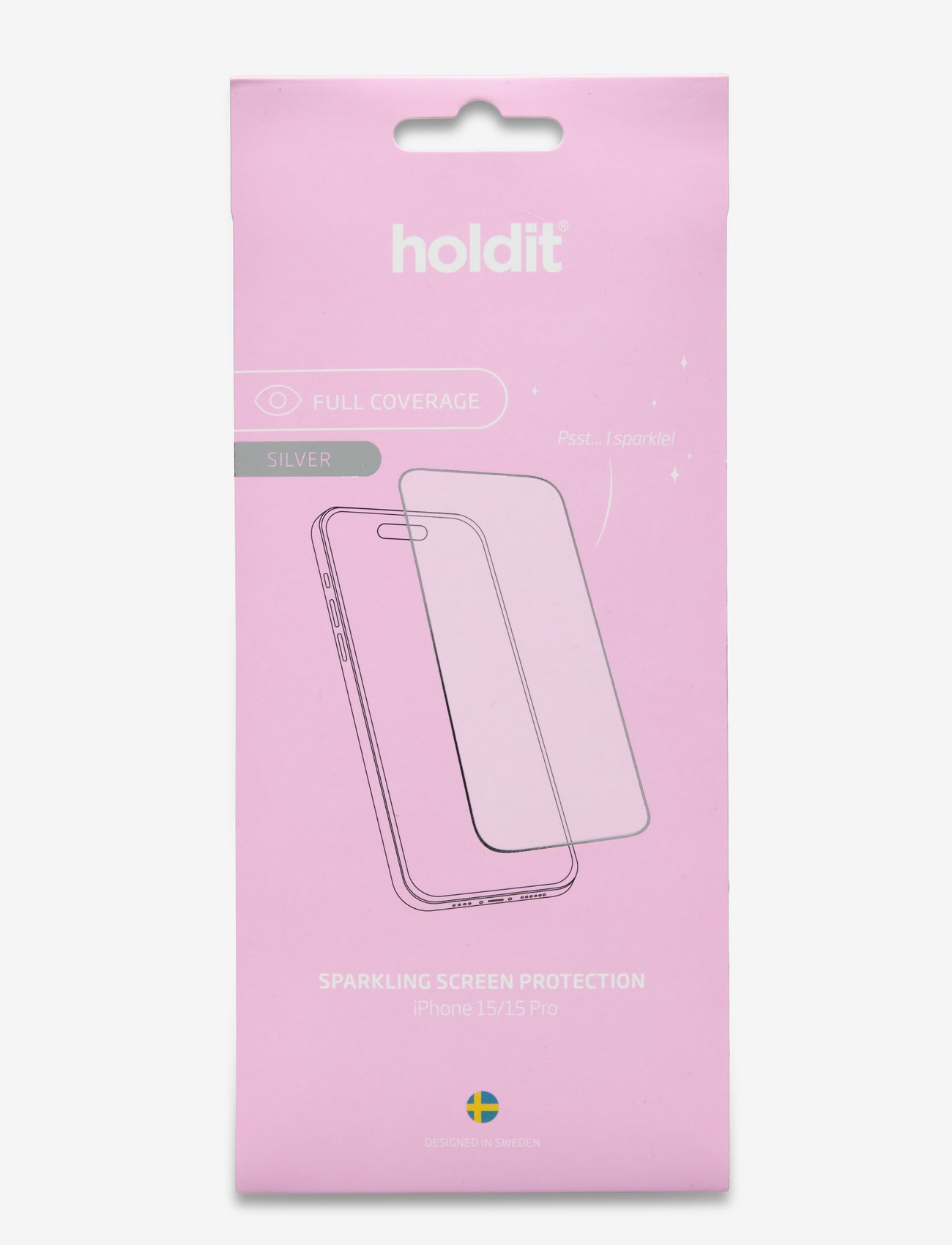 Holdit - Temp Glass Glitter Silver - skärmskydd - glitter silver - 1