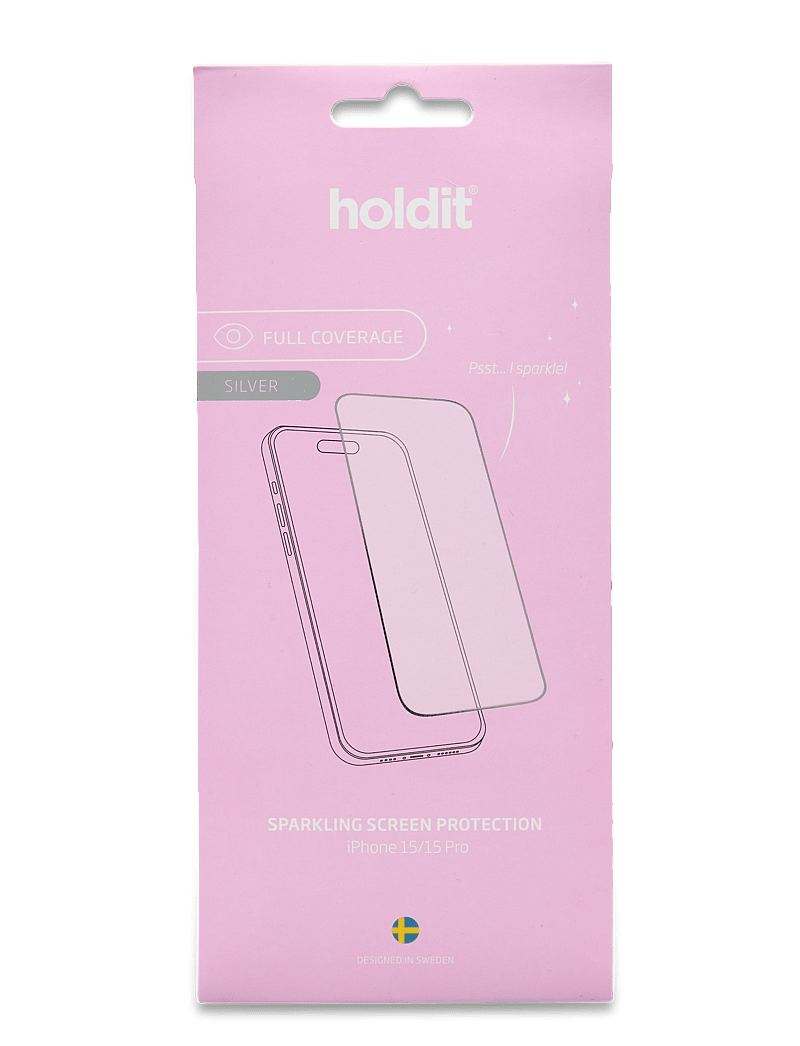 Holdit - Temp Glass Glitter Silver - skärmskydd - glitter silver - 1