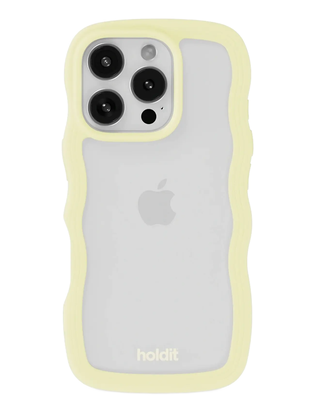 Holdit Wavy Case iPhone Lemonade/Transparent - Telefoon accessoires - LEMONADE/TRANSPARENT / yellow