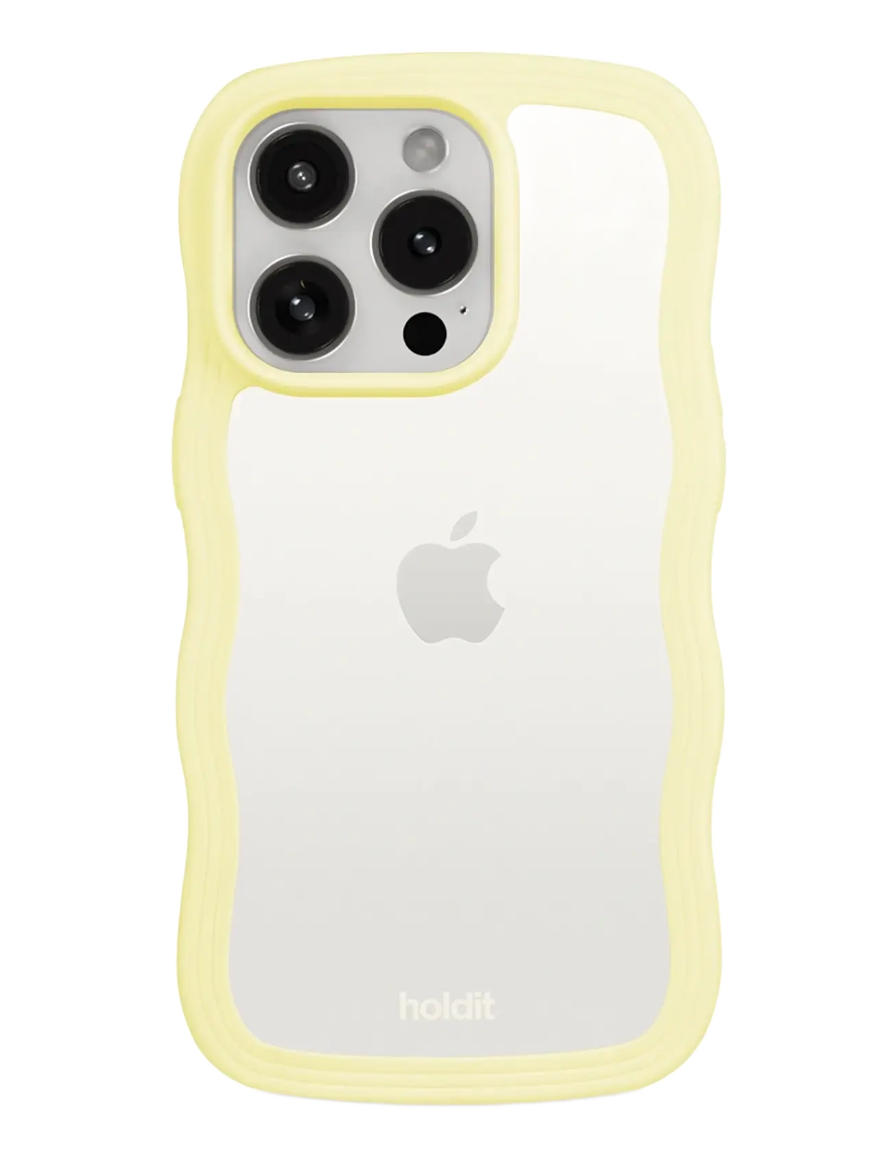 Holdit Wavy Case iPhone Lemonade/Transparent - Telefoon accessoires - LEMONADE/TRANSPARENT / yellow