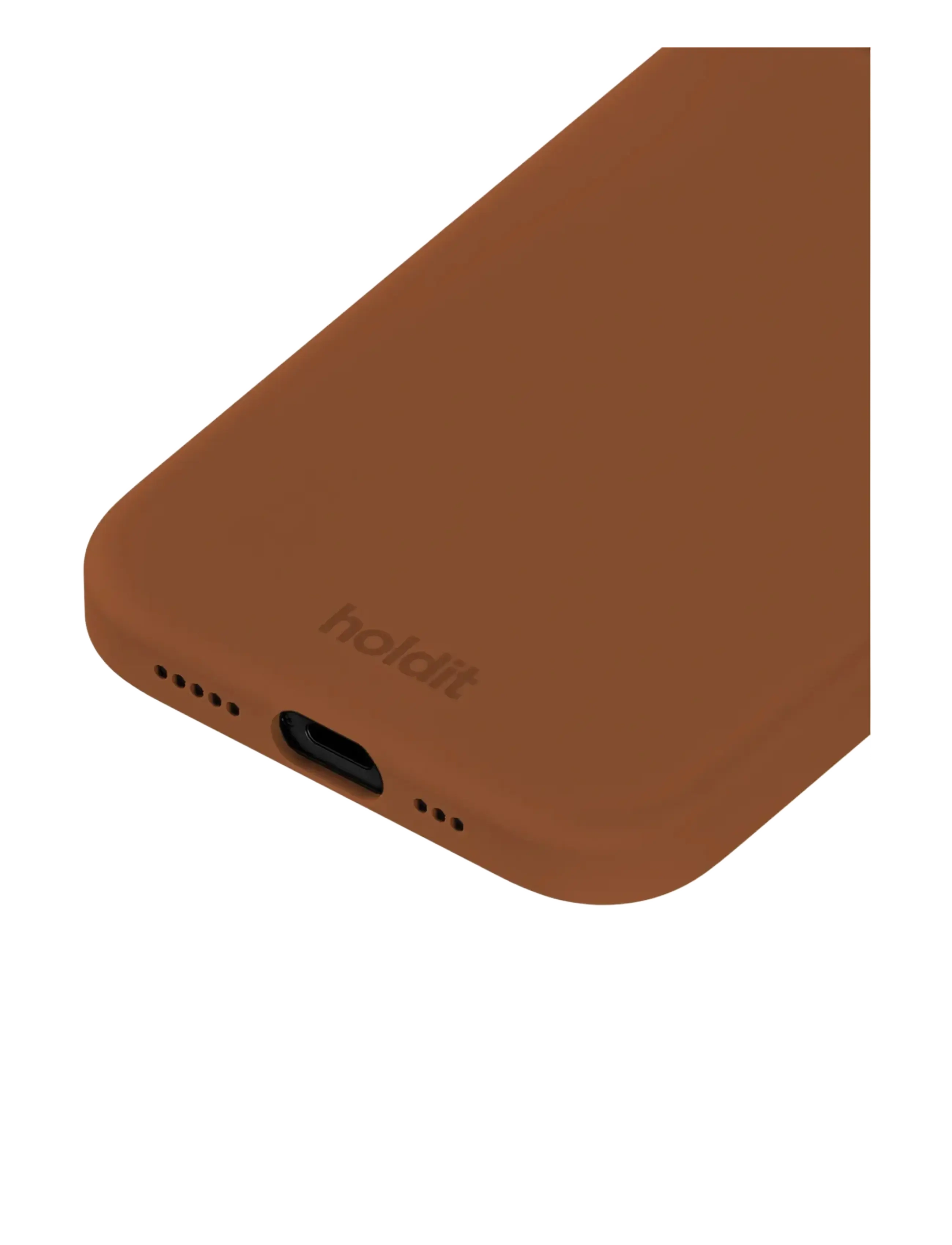 Holdit - Silicone Case iPhone 15 - sommerschnäppchen - almond brown - 2
