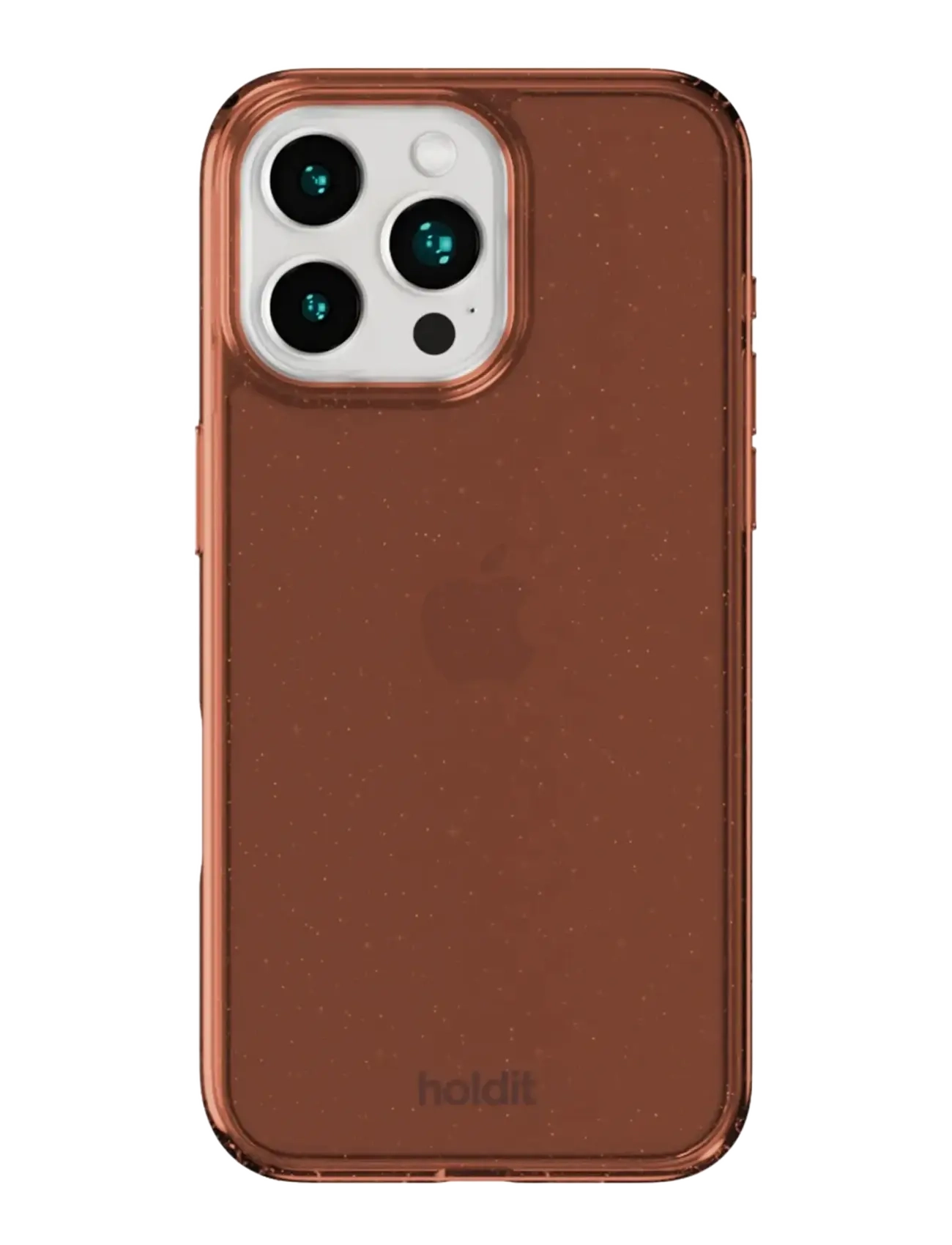 Holdit Glitter Case iPhone 16 - Mobil accessories - AMBER / brown