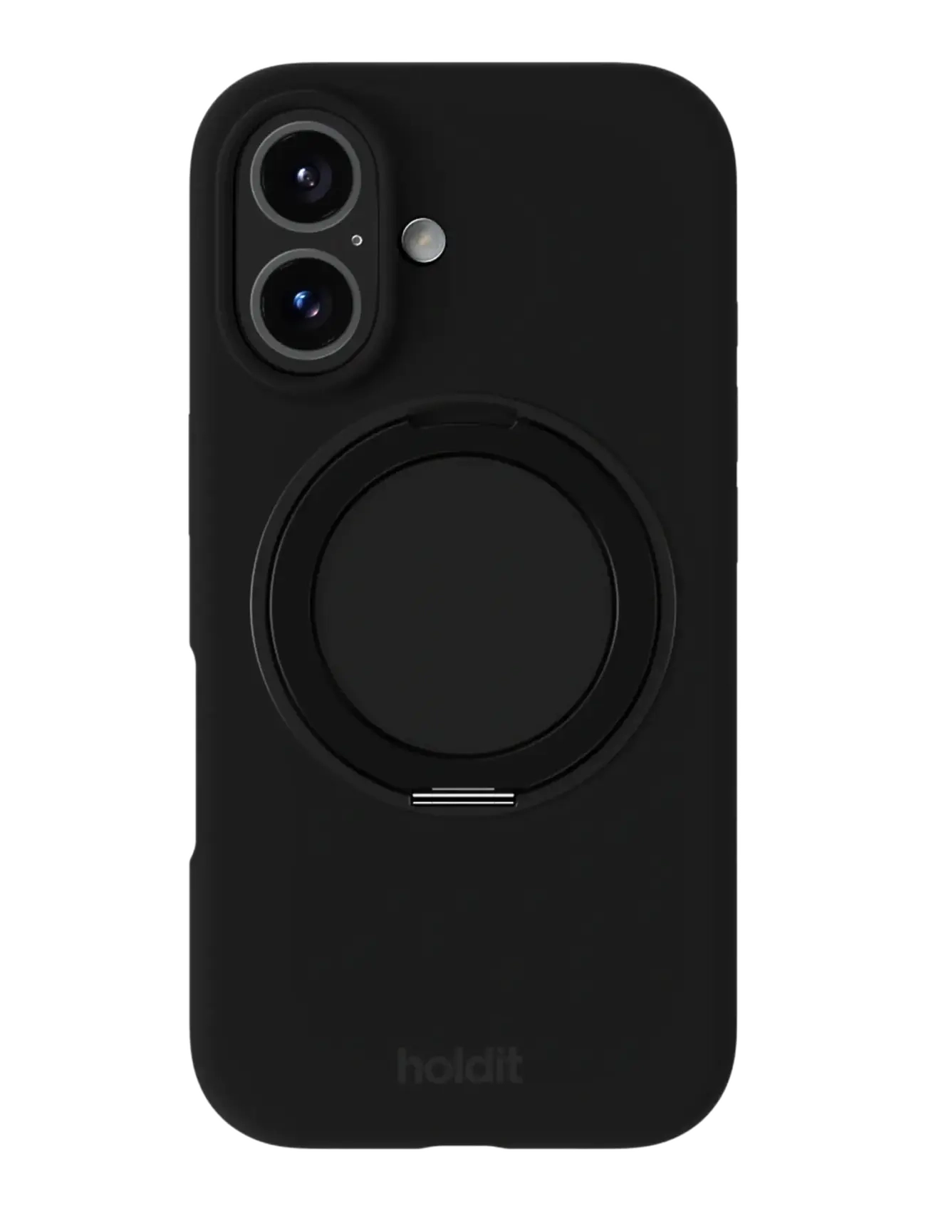 Holdit Silicone Stand Case iPhone 16 - Mobil accessories - BLACK / black