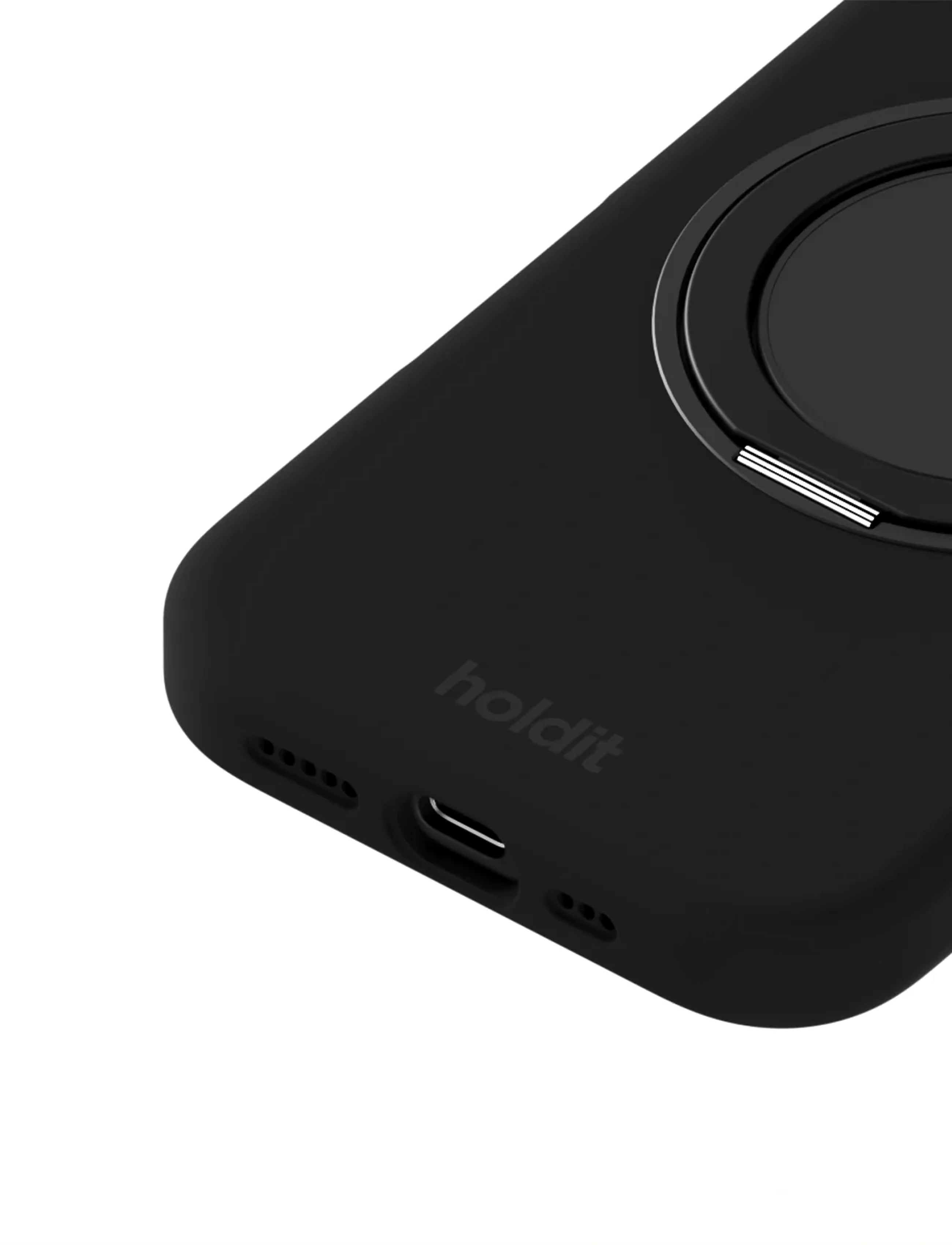Holdit - Silicone Stand Case iPhone 16 - mobilskal - black - 3