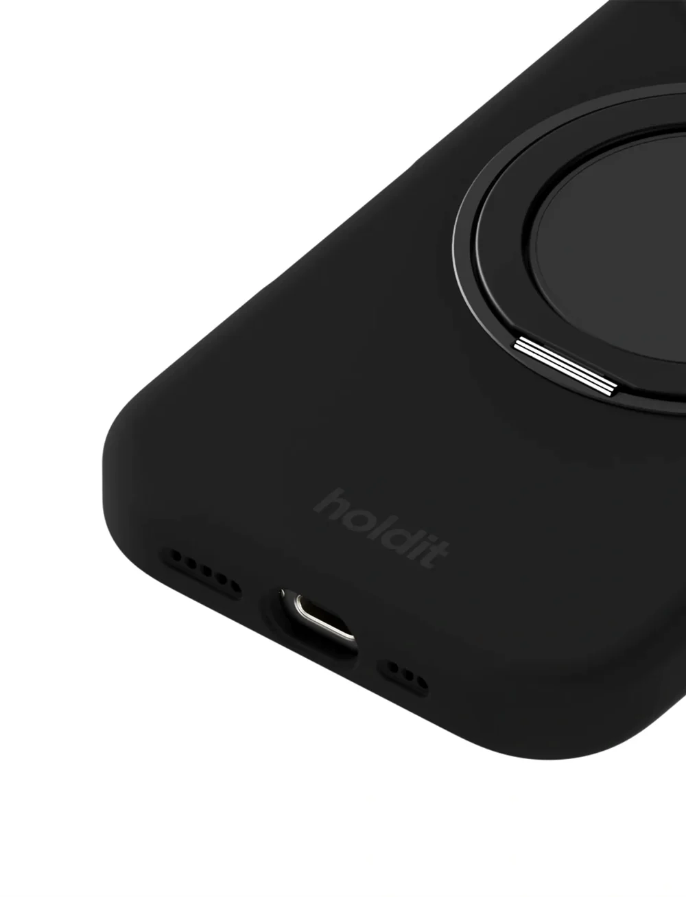 Holdit - Silicone Stand Case iPhone 16 Pro - handycover - black - 3