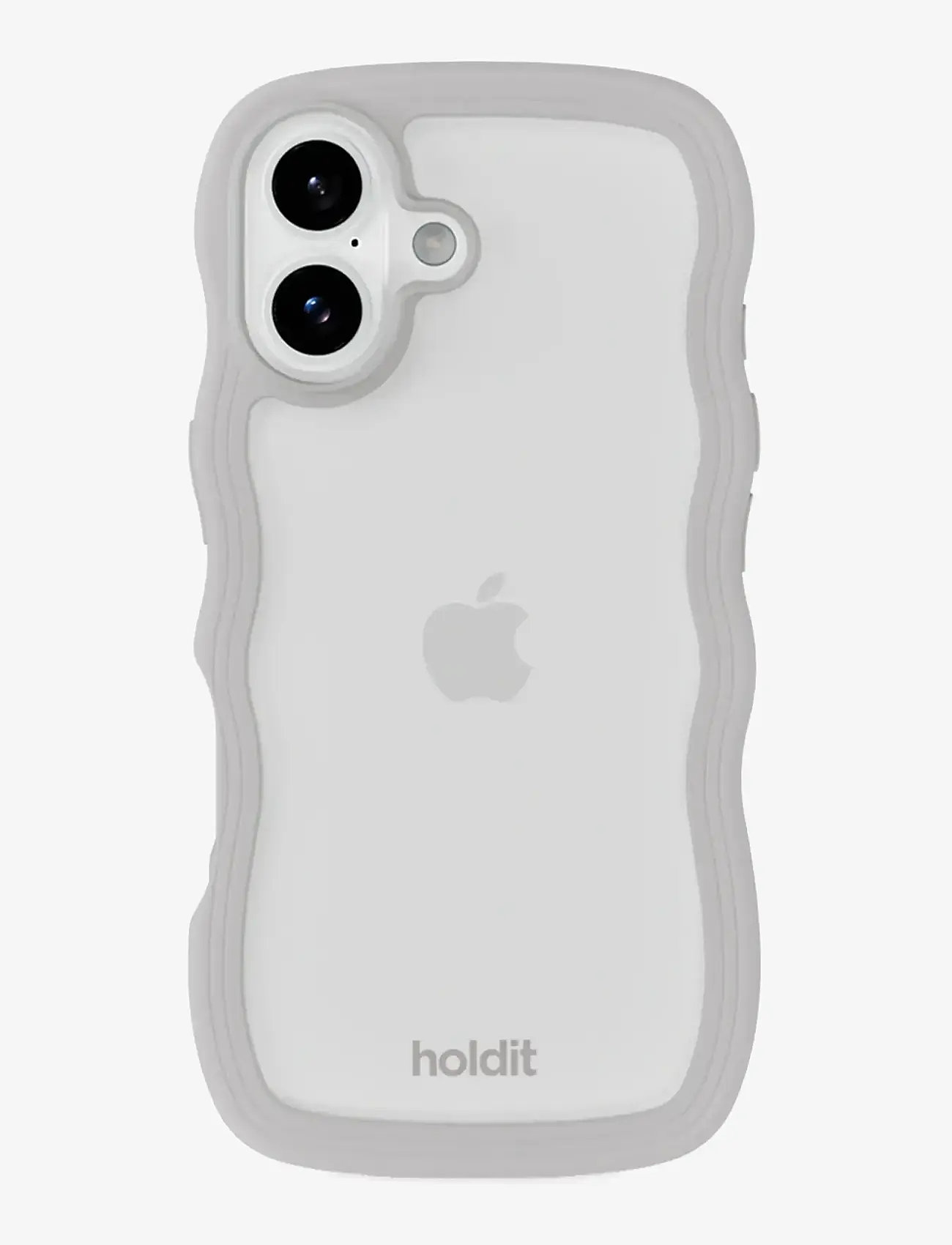 Holdit - Wavy Case iPhone 17 - mobilskal - wool grey/transparent - 0