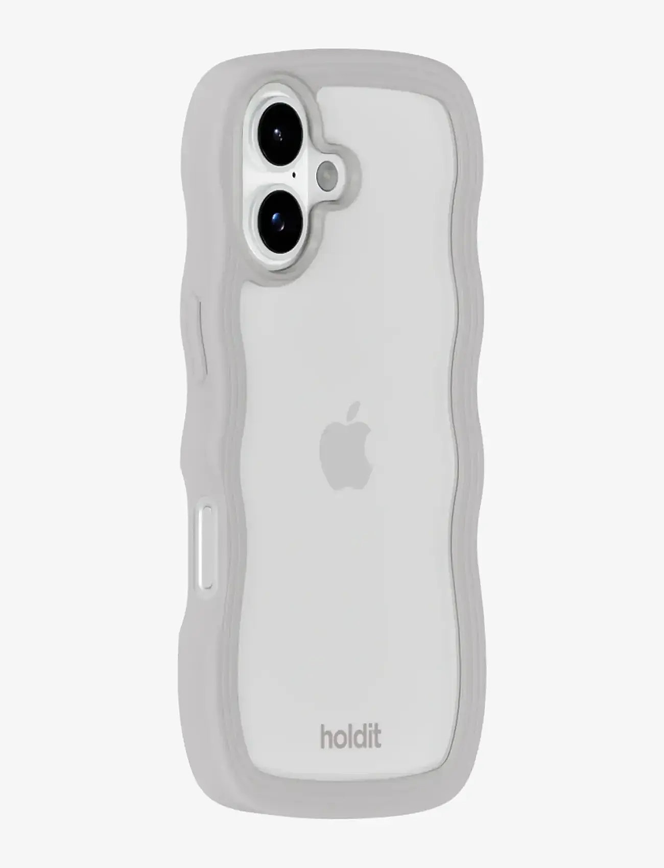 Holdit - Wavy Case iPhone 17 - mobilskal - wool grey/transparent - 2