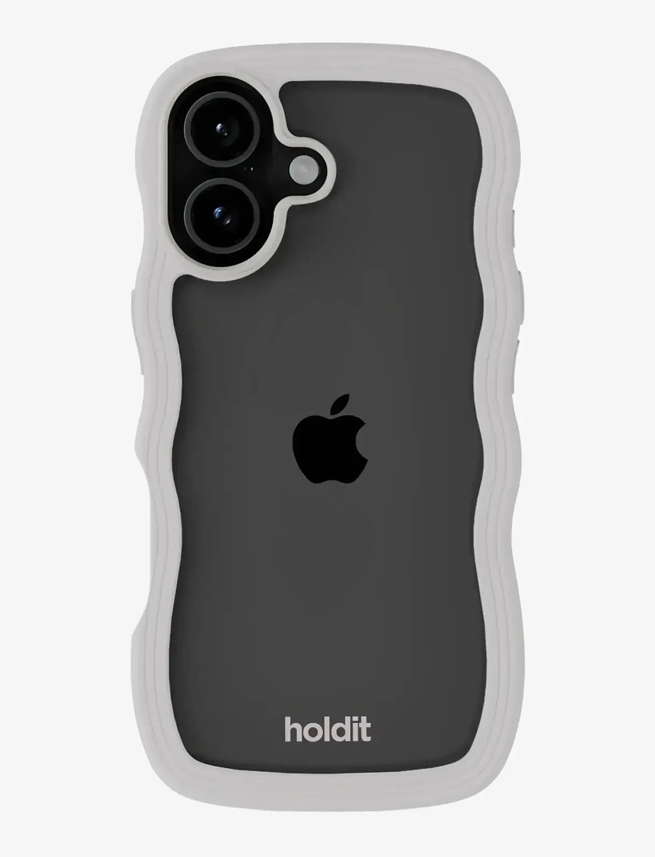 Holdit - Wavy Case iPhone 17 - mobilskal - wool grey/transparent - 3