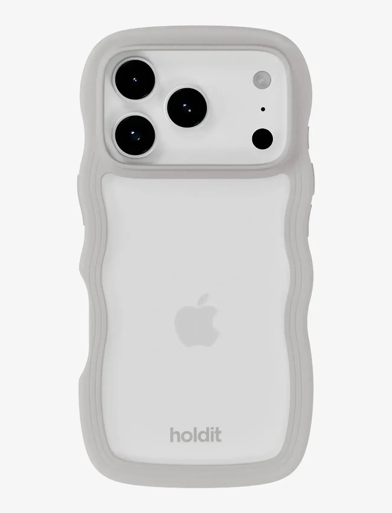 Holdit - Wavy Case iPhone 17 Pro - mobilskal - wool grey/transparent - 0