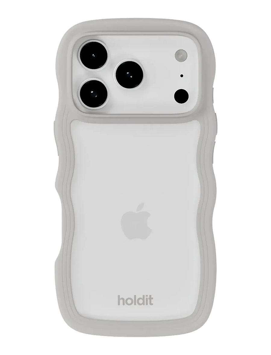 Holdit - Wavy Case iPhone 17 Pro - mobildeksel - wool grey/transparent - 0