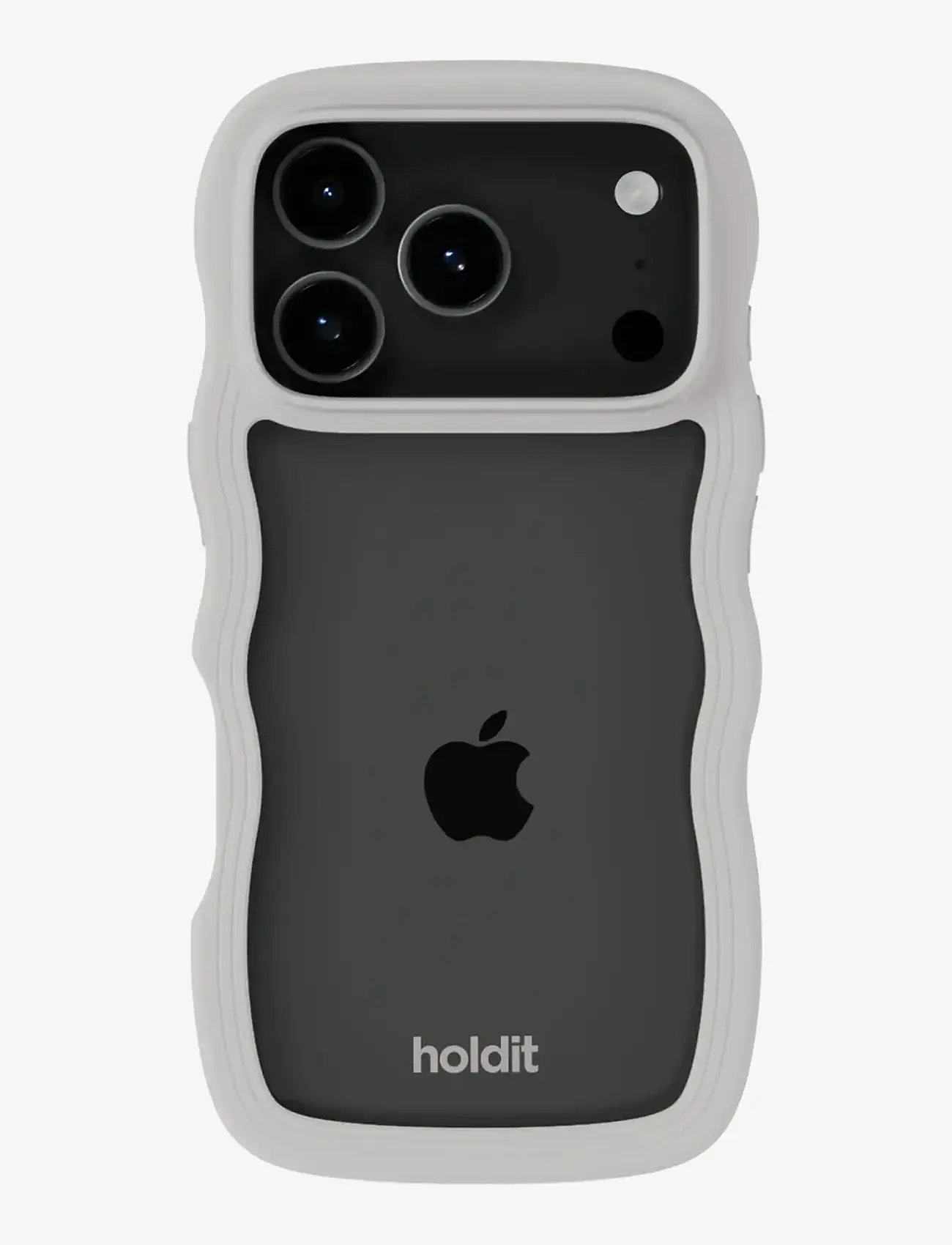Holdit - Wavy Case iPhone 17 Pro - mobilskal - wool grey/transparent - 1
