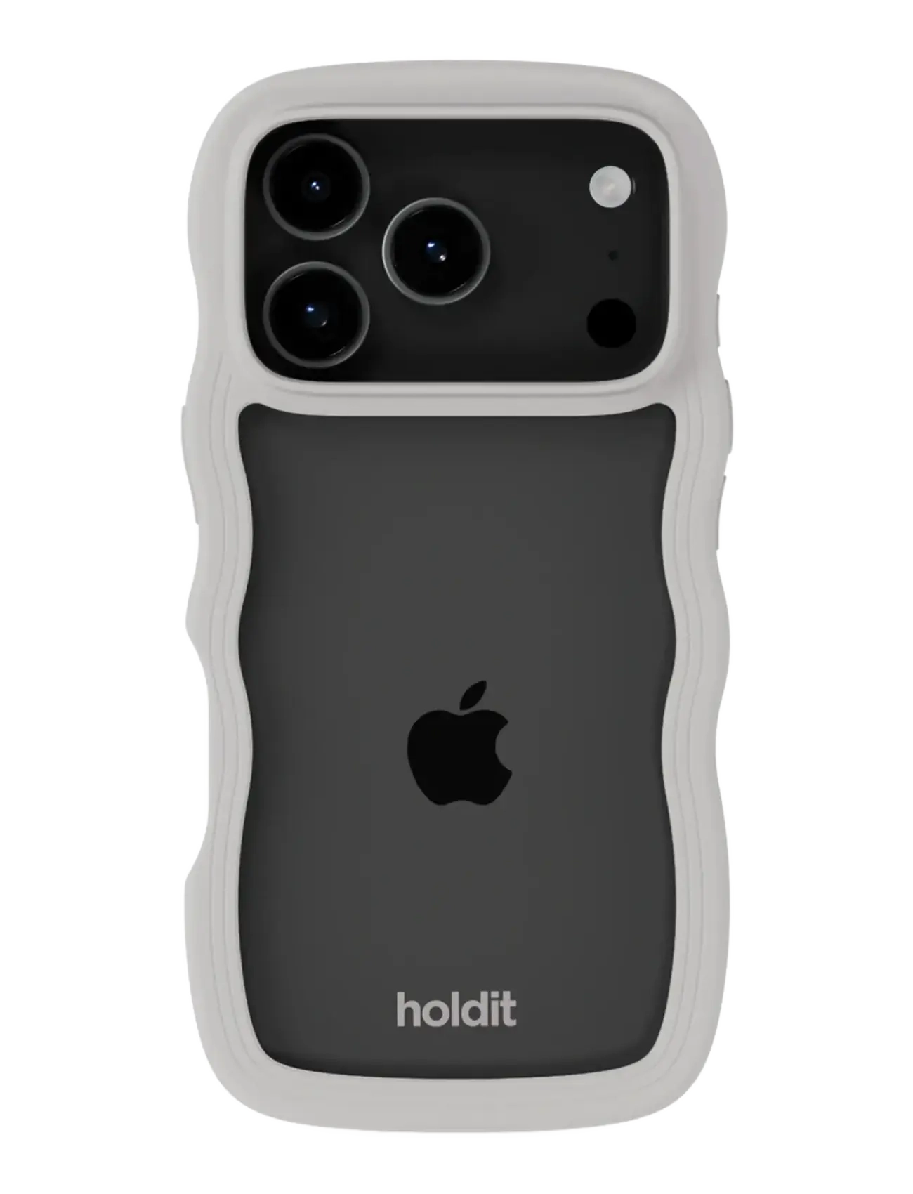 Holdit - Wavy Case iPhone 17 Pro - phone cases - wool grey/transparent - 1