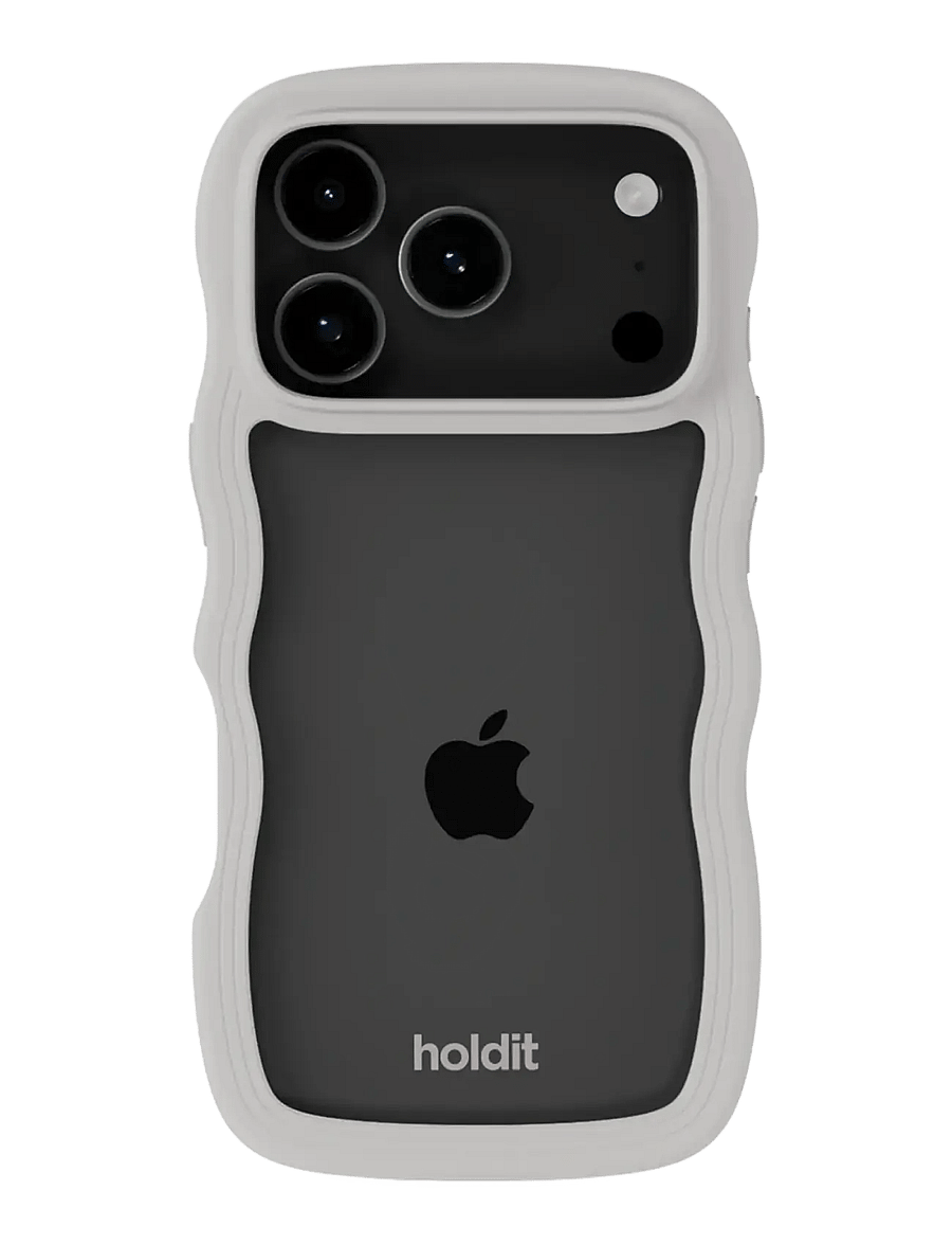 Holdit - Wavy Case iPhone 17 Pro - mobildeksel - wool grey/transparent - 1