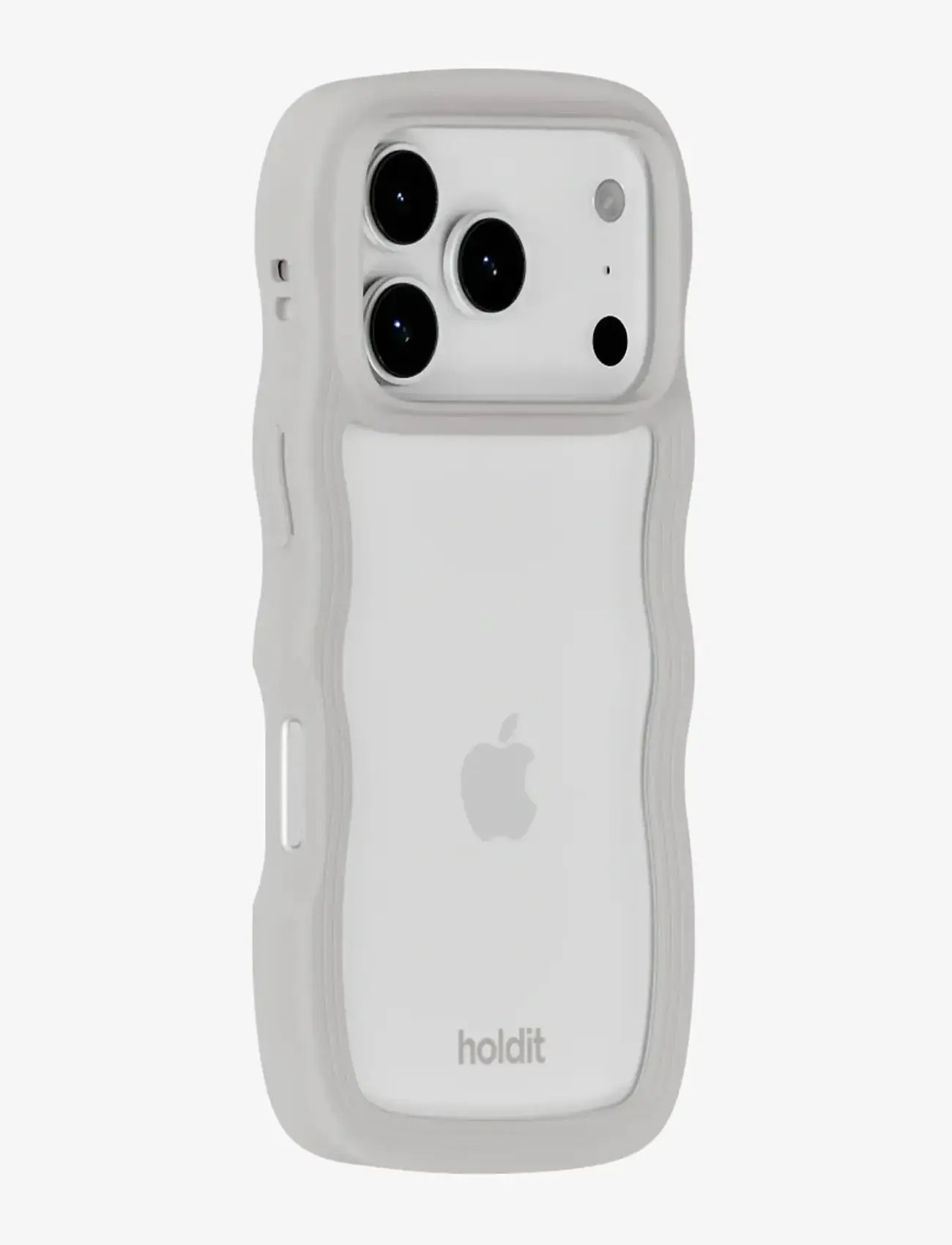 Holdit - Wavy Case iPhone 17 Pro - mobilskal - wool grey/transparent - 2