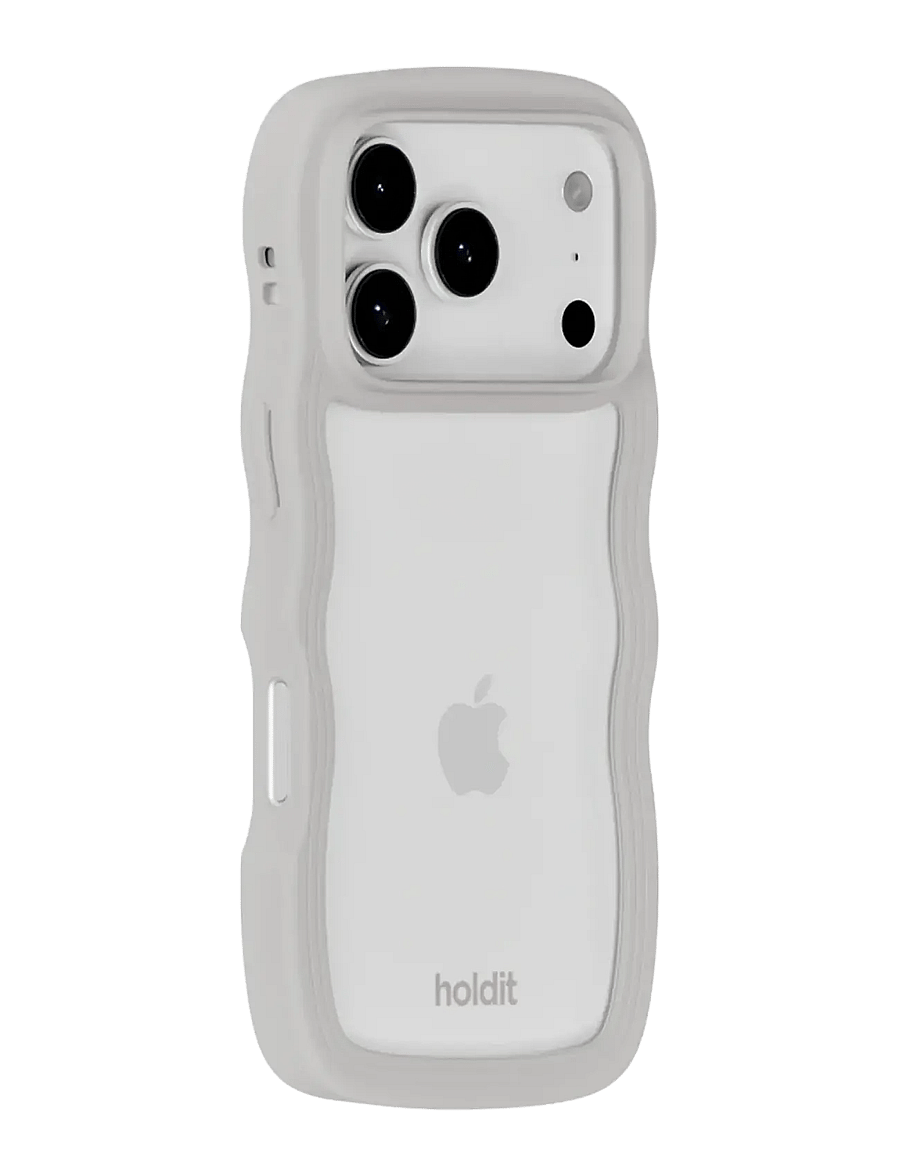 Holdit - Wavy Case iPhone 17 Pro - mobildeksel - wool grey/transparent - 2