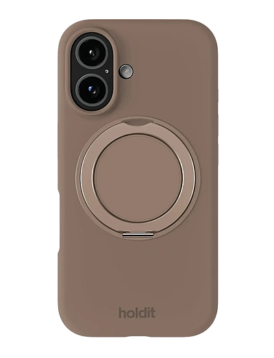 Silicone Stand Case Iphone 16 Mocha Brown - Mobil Cover