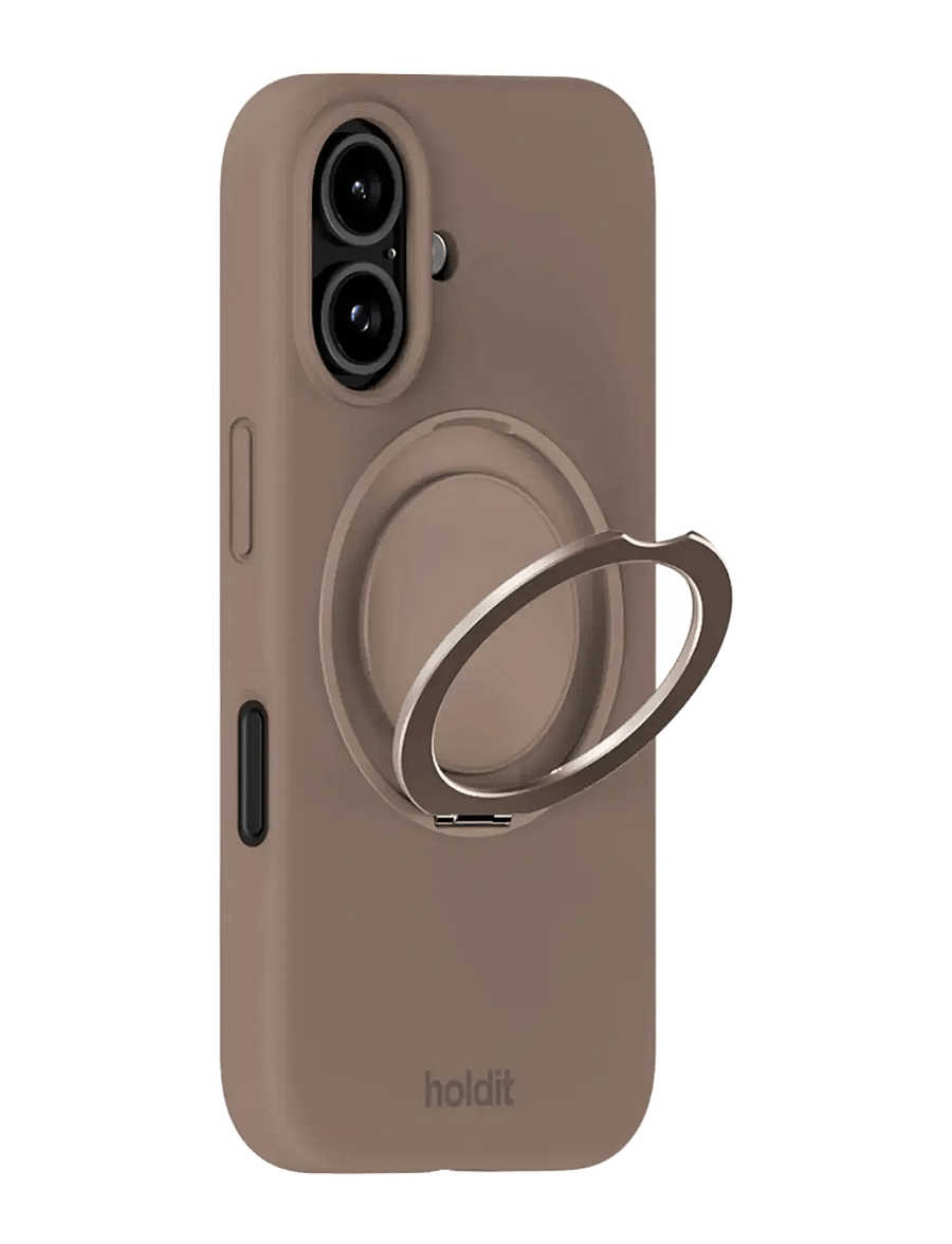 Holdit - Silicone Stand Case iPhone 16 Mocha Brown - handyhüllen - mocha brown - 1