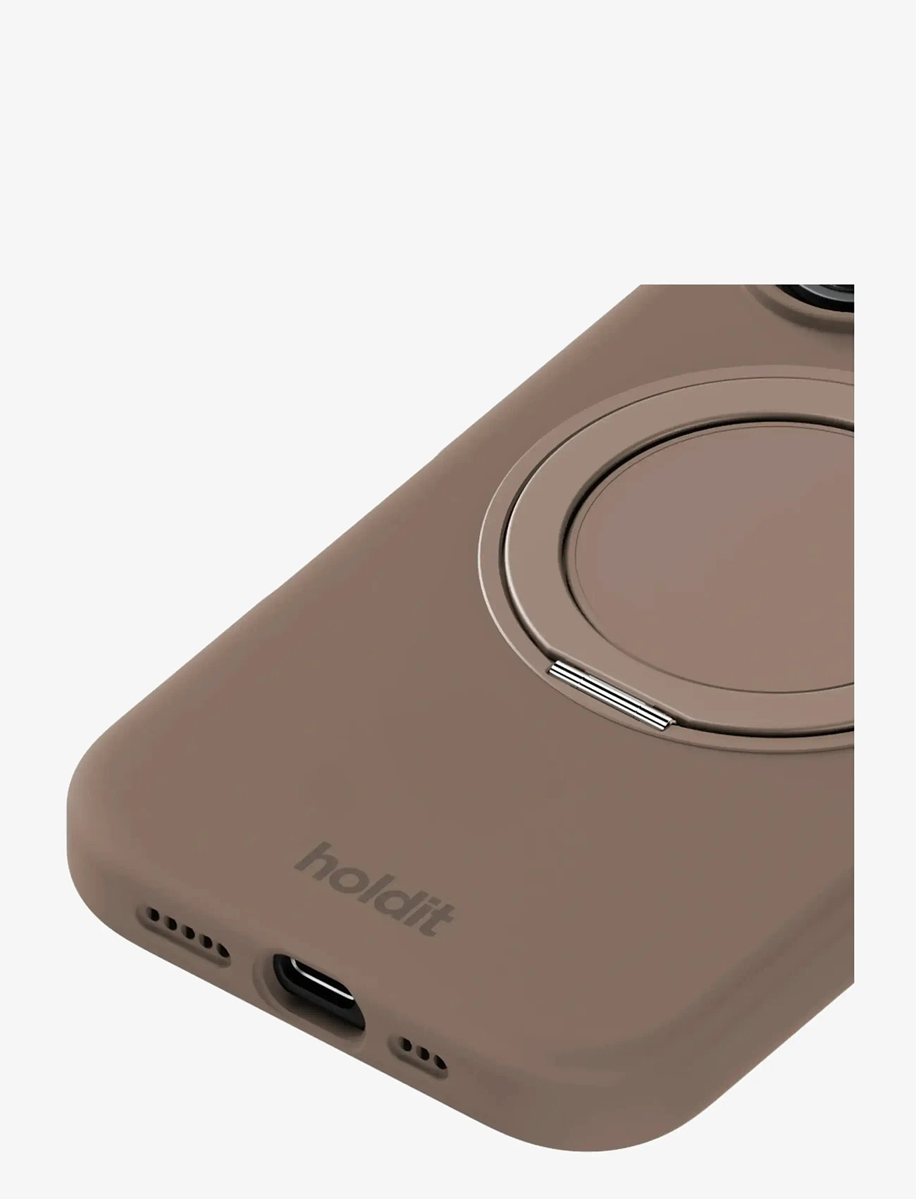 Holdit - Silicone Stand Case iPhone 16 Mocha Brown - mobilskal - mocha brown - 2