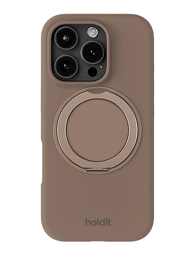 Silicone Stand Case Iphone 16 Pro Mocha Brown - Mobil Cover