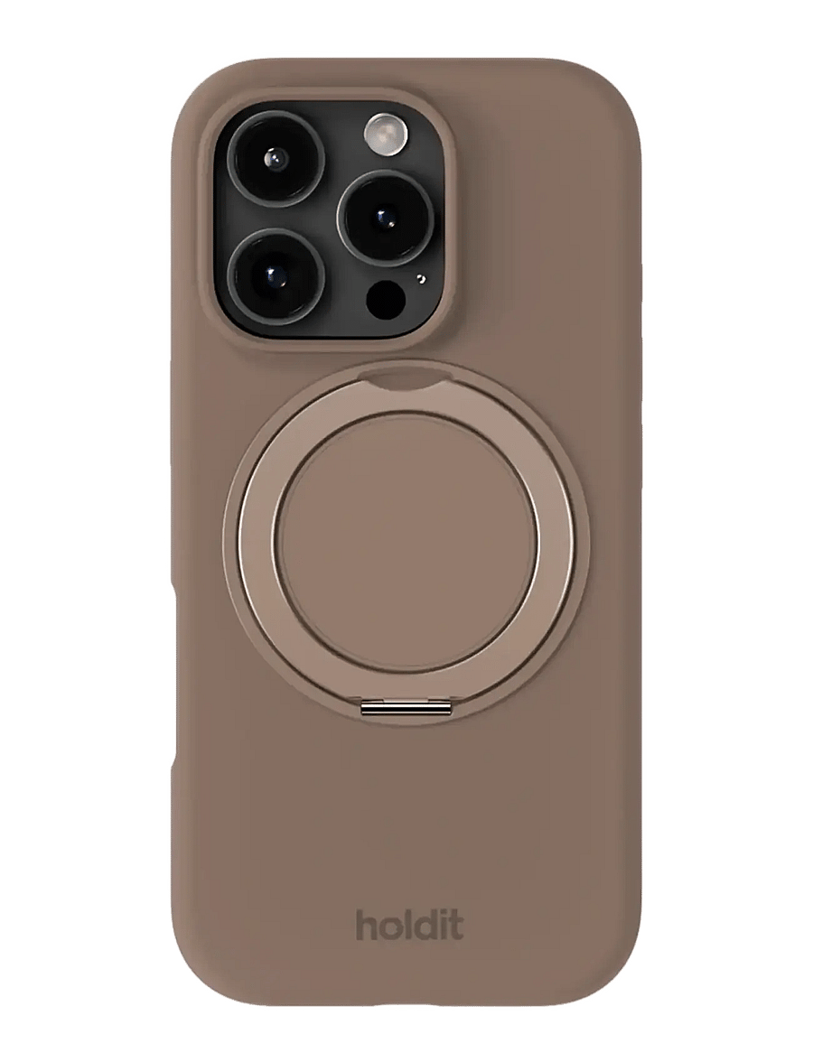 Holdit - Silicone Stand Case iPhone 16 Pro Mocha Brown - etui na telefony - mocha brown - 0