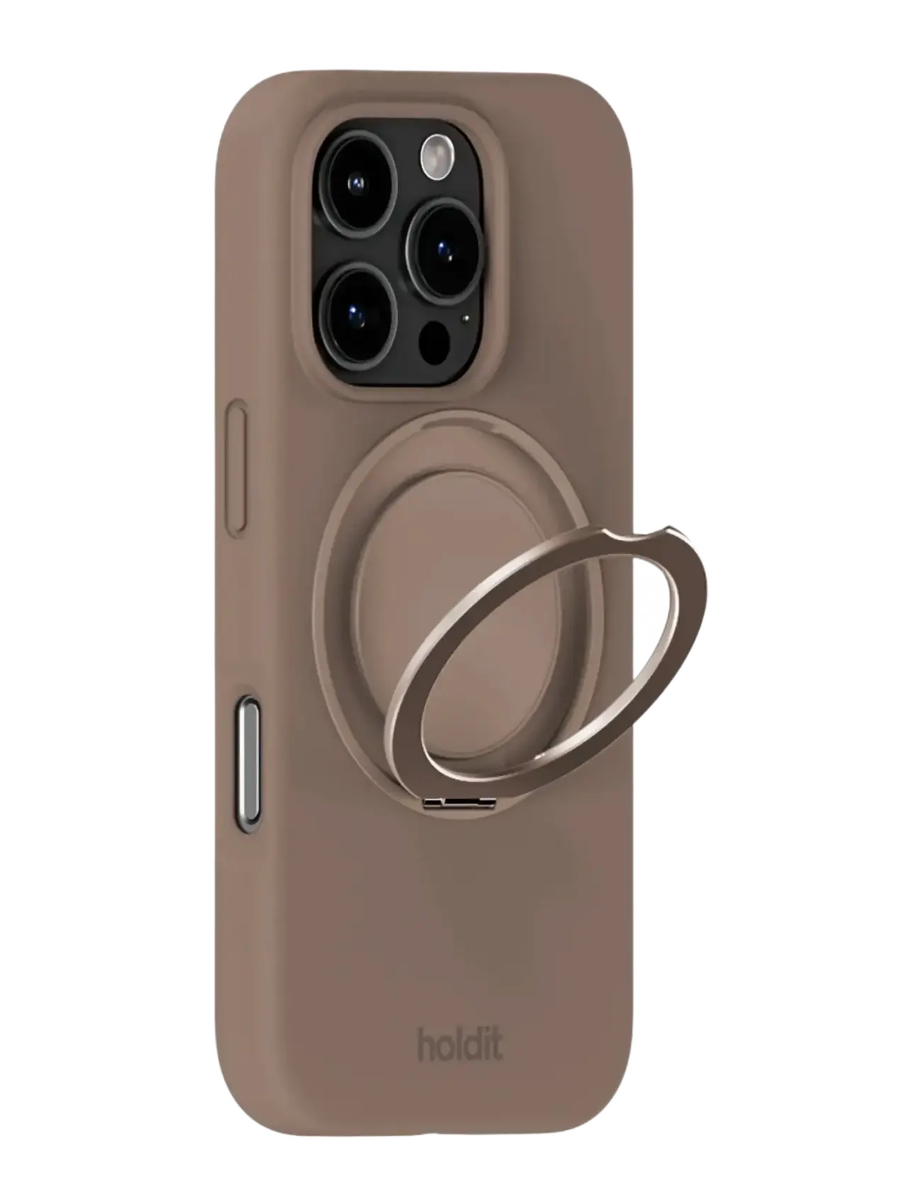 Holdit - Silicone Stand Case iPhone 16 Pro Mocha Brown - etui na telefony - mocha brown - 1